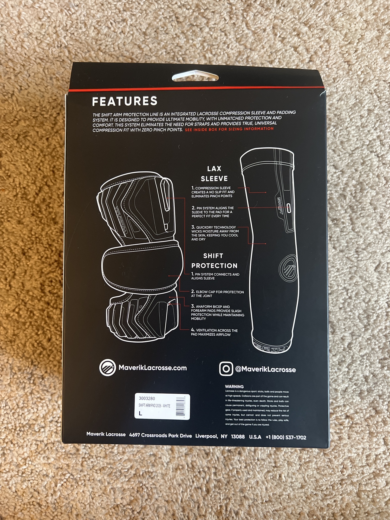 PLL Chaos Mark Glicini Maverik Shift Lacrosse Pads Autograhped