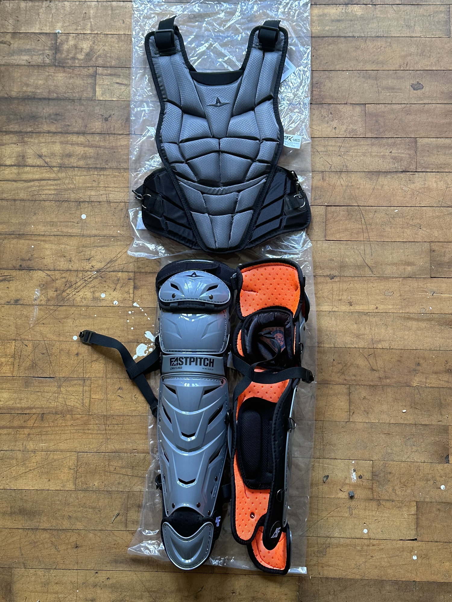 New AllStar CKWAFXMED Catcher's CP+LG Combo Graphite/Black