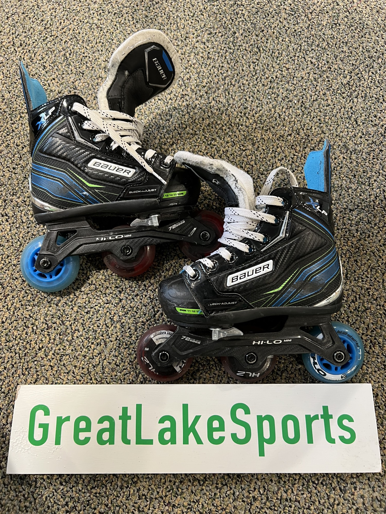 Used Bauer XLP Adjustable Inline Skates 11y1 D&R (Regular) SidelineSwap