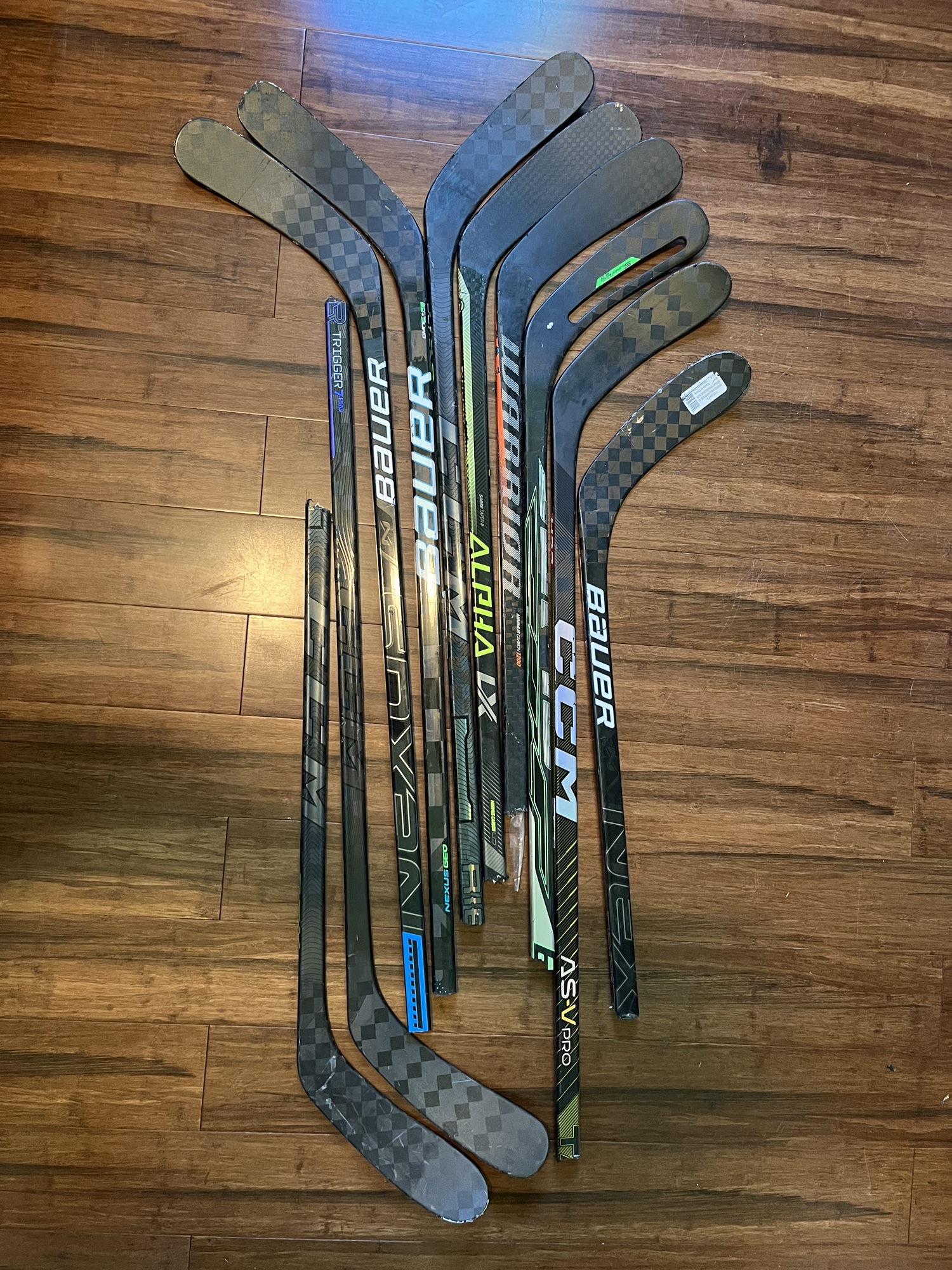 10 Broken Hockey Sticks Bottom and Blade SidelineSwap