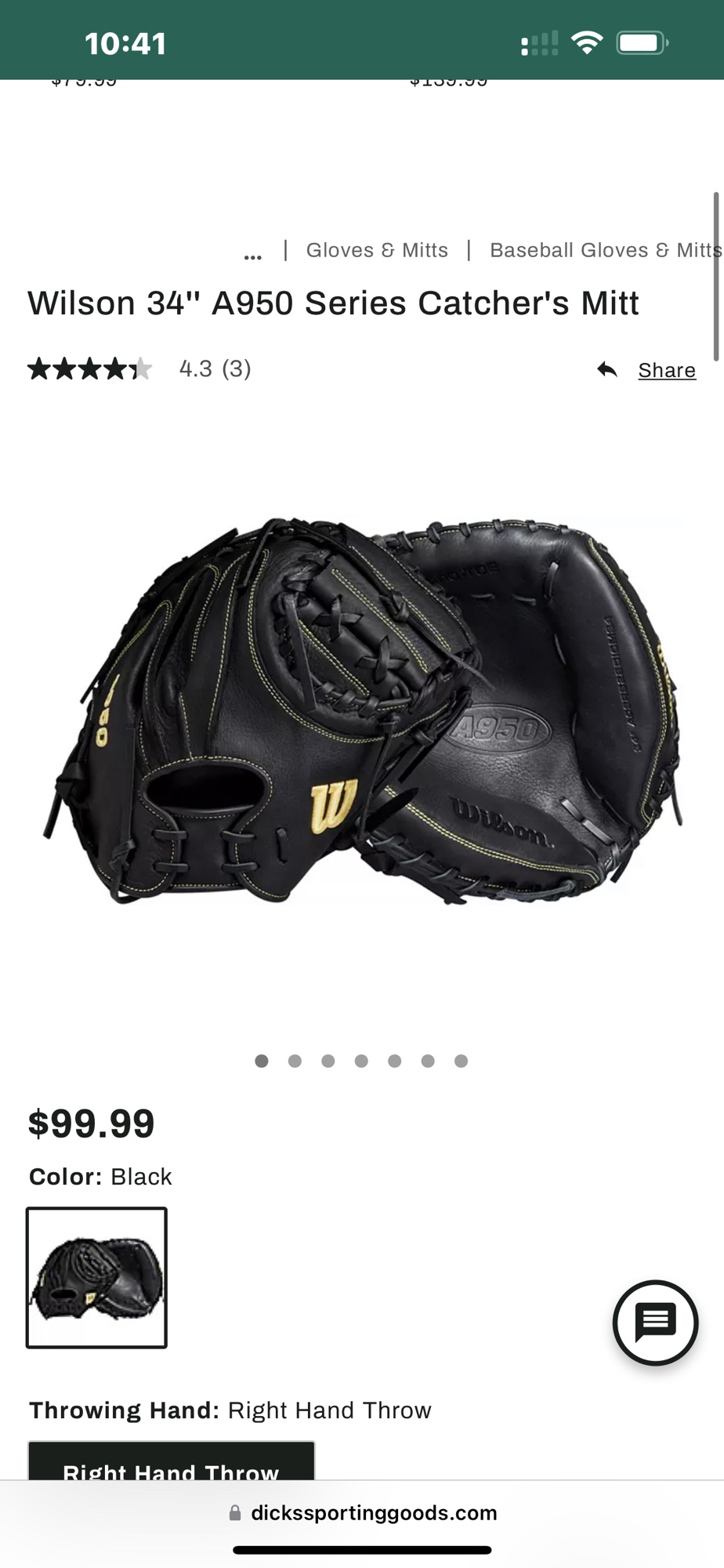 Wilson 34” A950 Cather’s MIT SidelineSwap