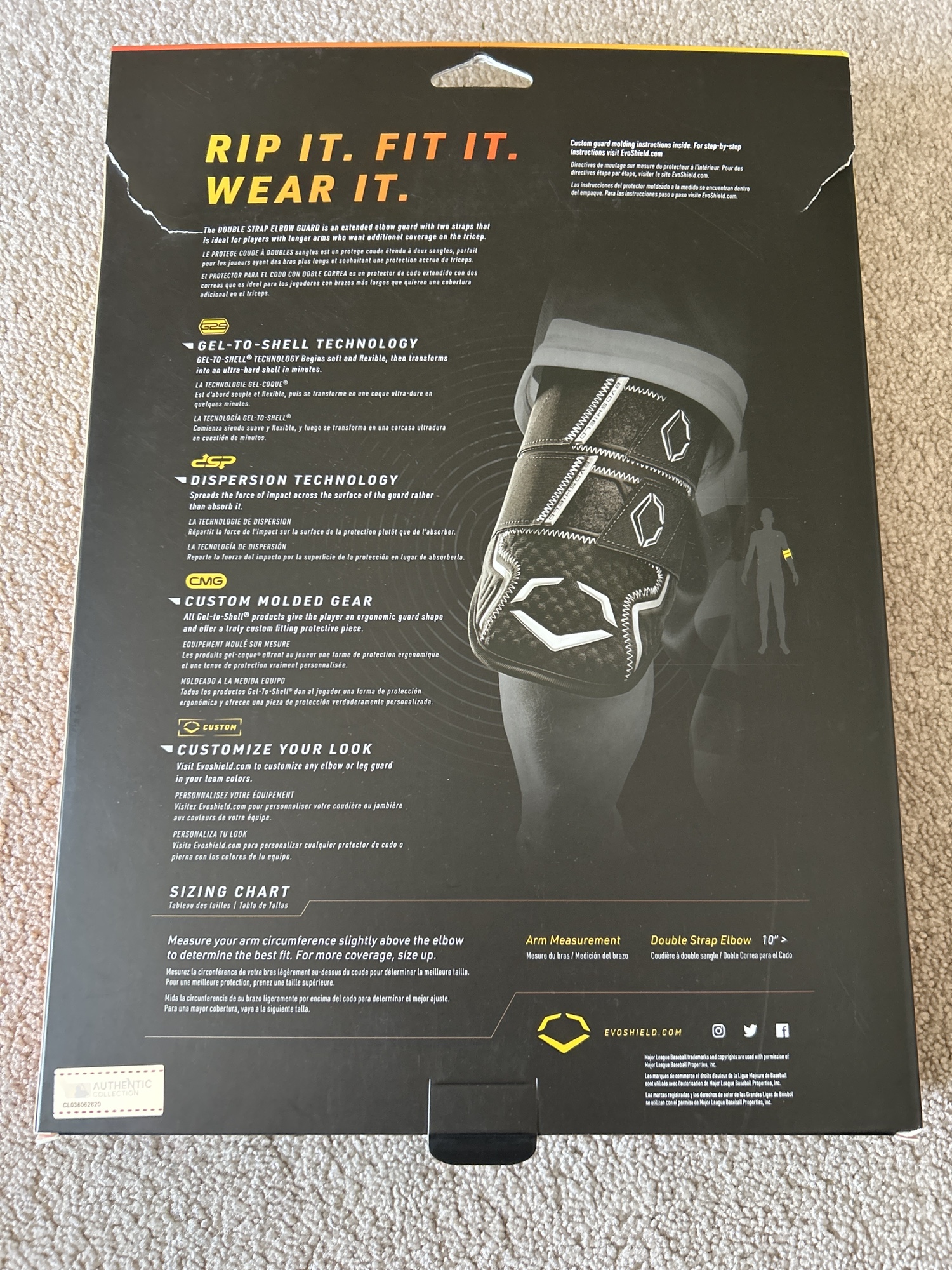 New Black Double Strap evoshield Elbow Guard SidelineSwap