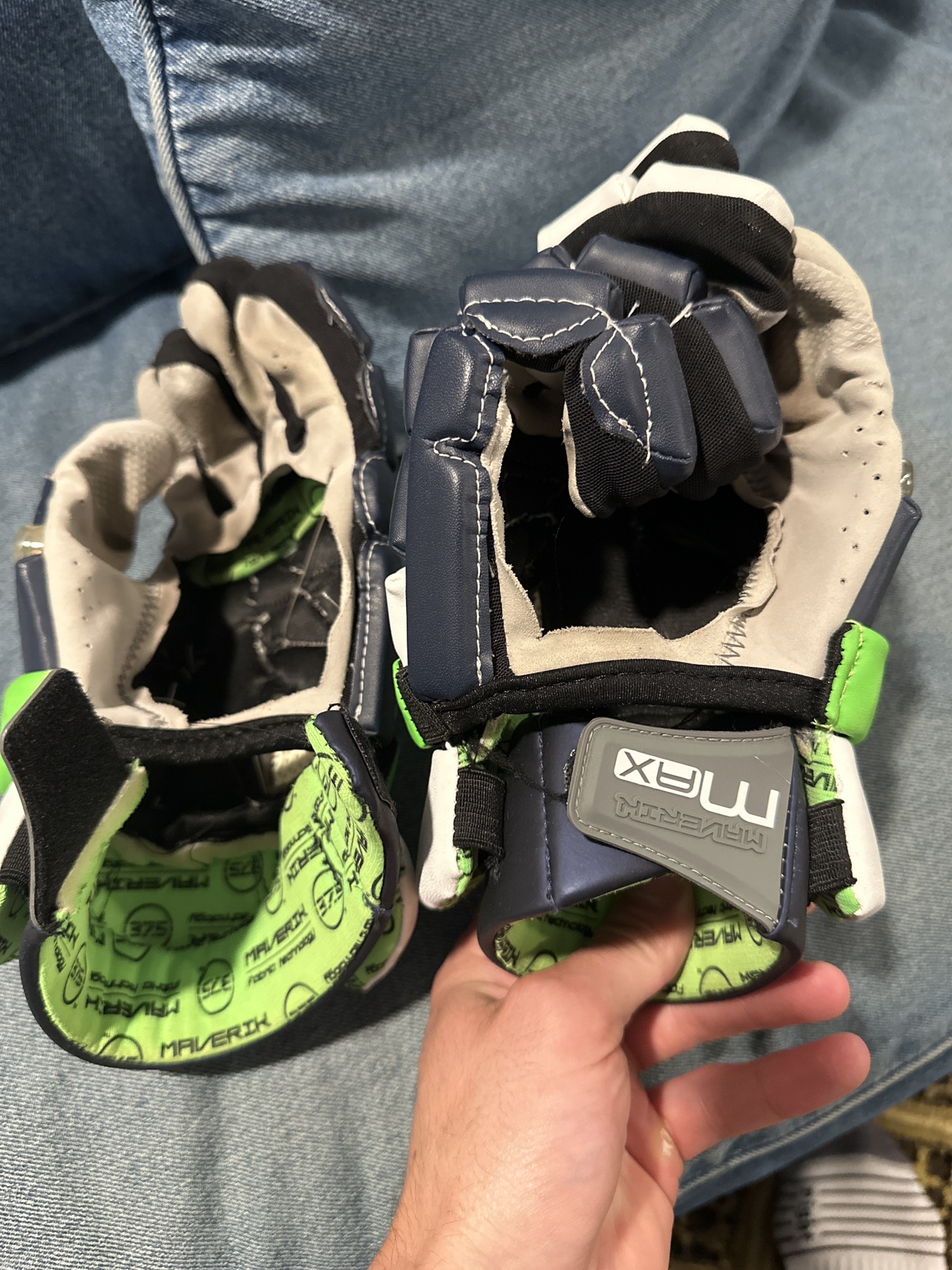 Chesapeake Bayhawks Maverik 13" Max Lacrosse Gloves SidelineSwap