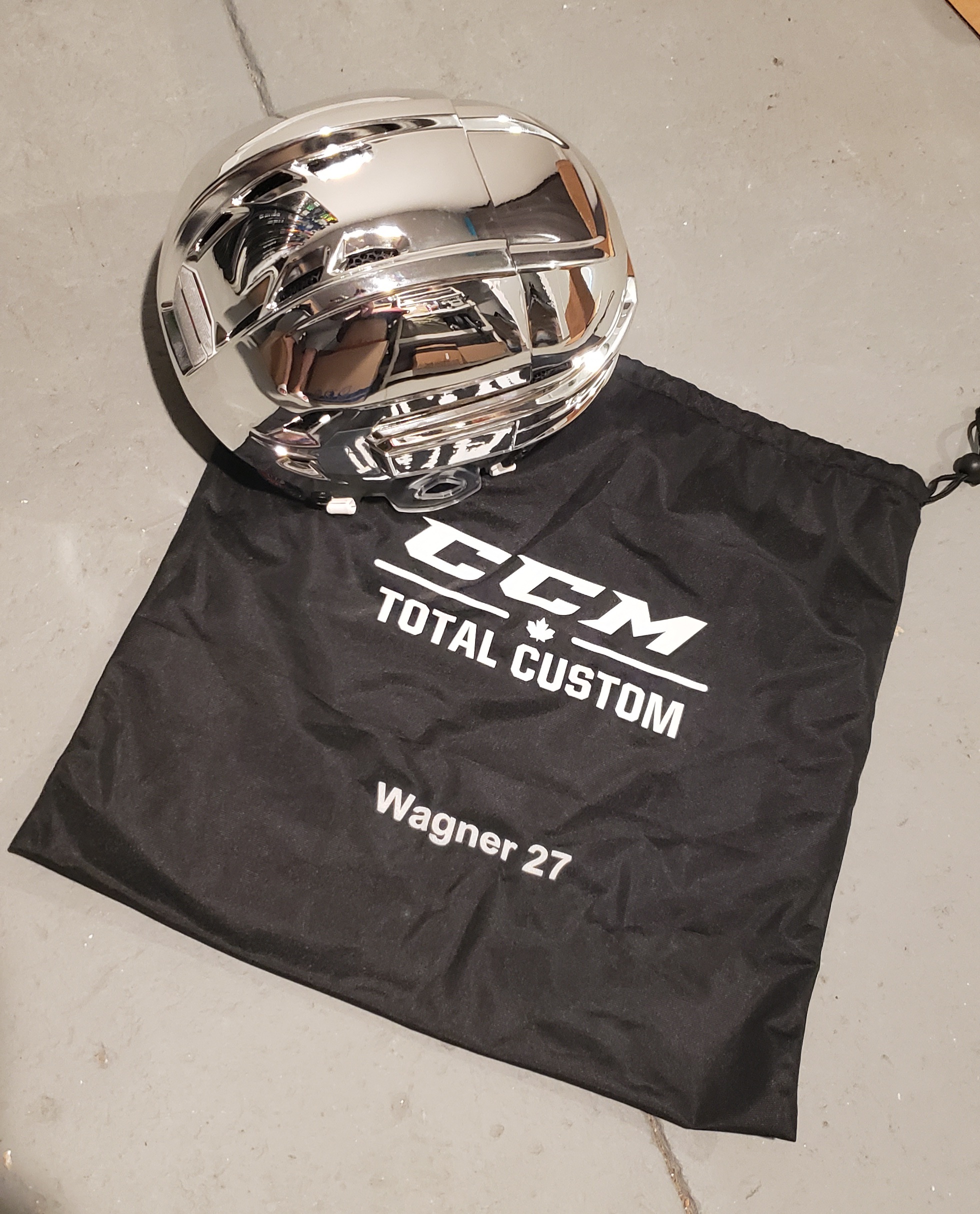 New Custom LA Kings Small CCM Super Tacks X Chrome Helmet Pro Stock SidelineSwap