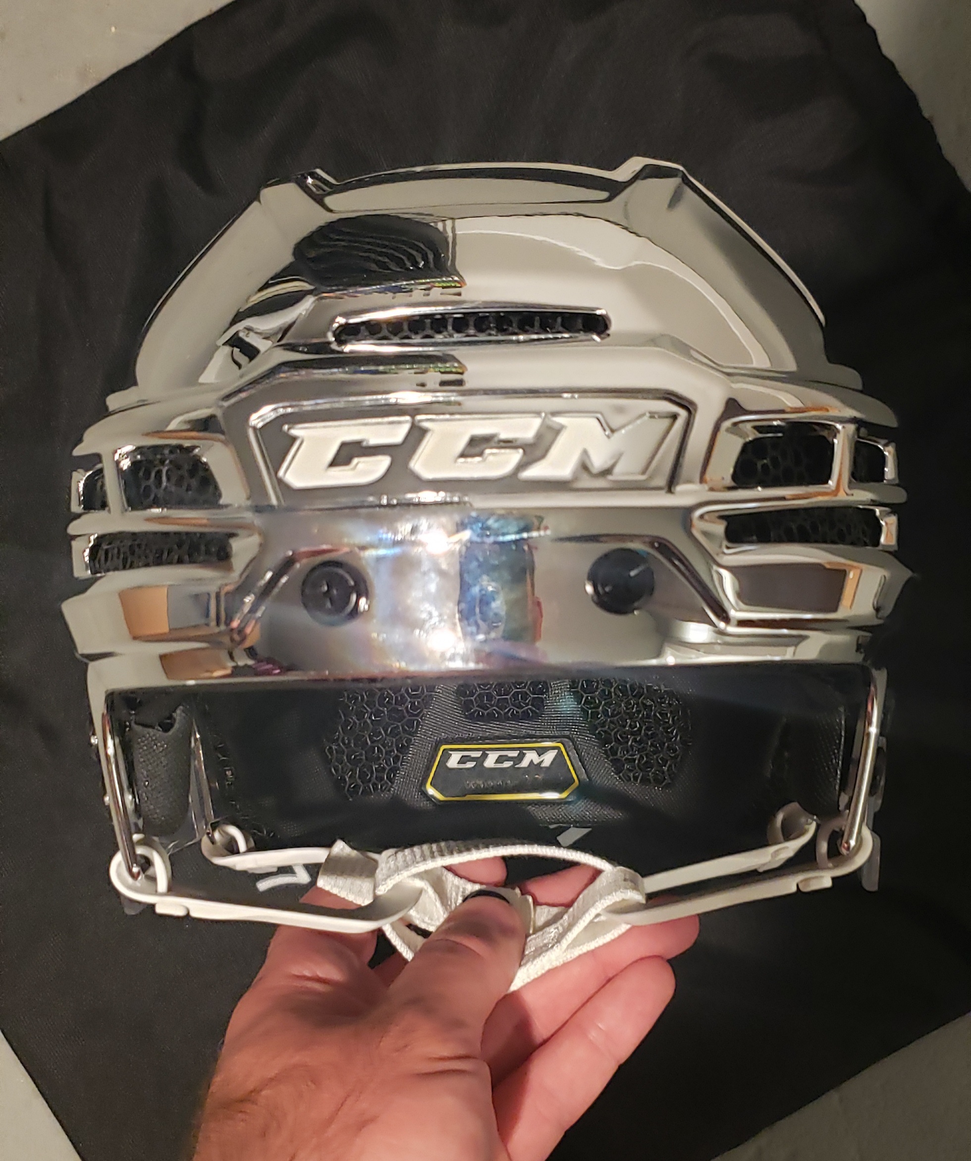 New Custom LA Kings Small CCM Super Tacks X Chrome Helmet Pro Stock SidelineSwap