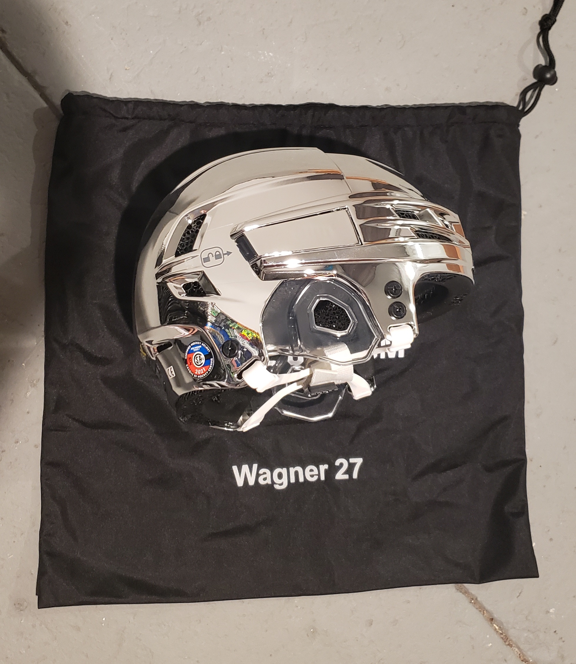 New Custom LA Kings Small CCM Super Tacks X Chrome Helmet Pro Stock