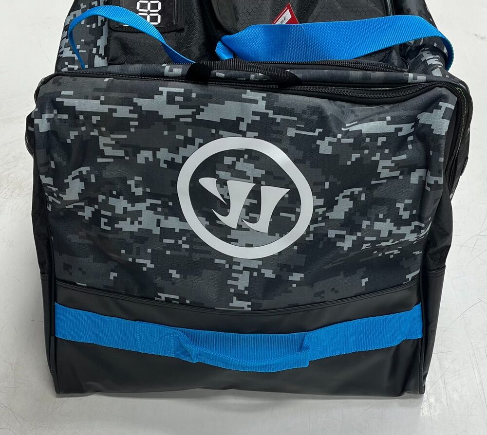 Warrior Q20 hockey roller bag large 37" camo blue cargo duffel