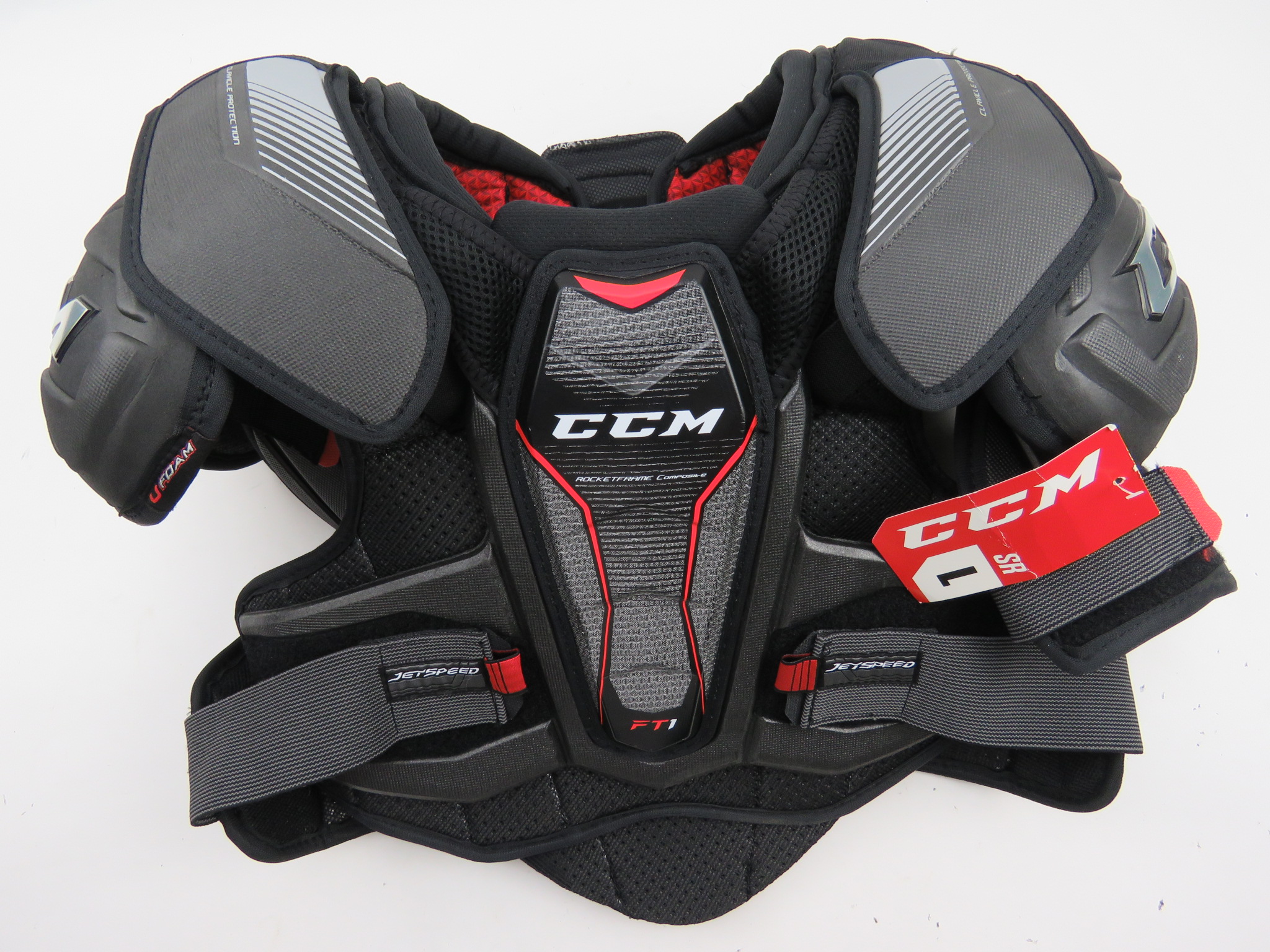 CCM JetSpeed FT1 NHL Pro Stock Hockey Player Shoulder Pads Senior Size Large SidelineSwap
