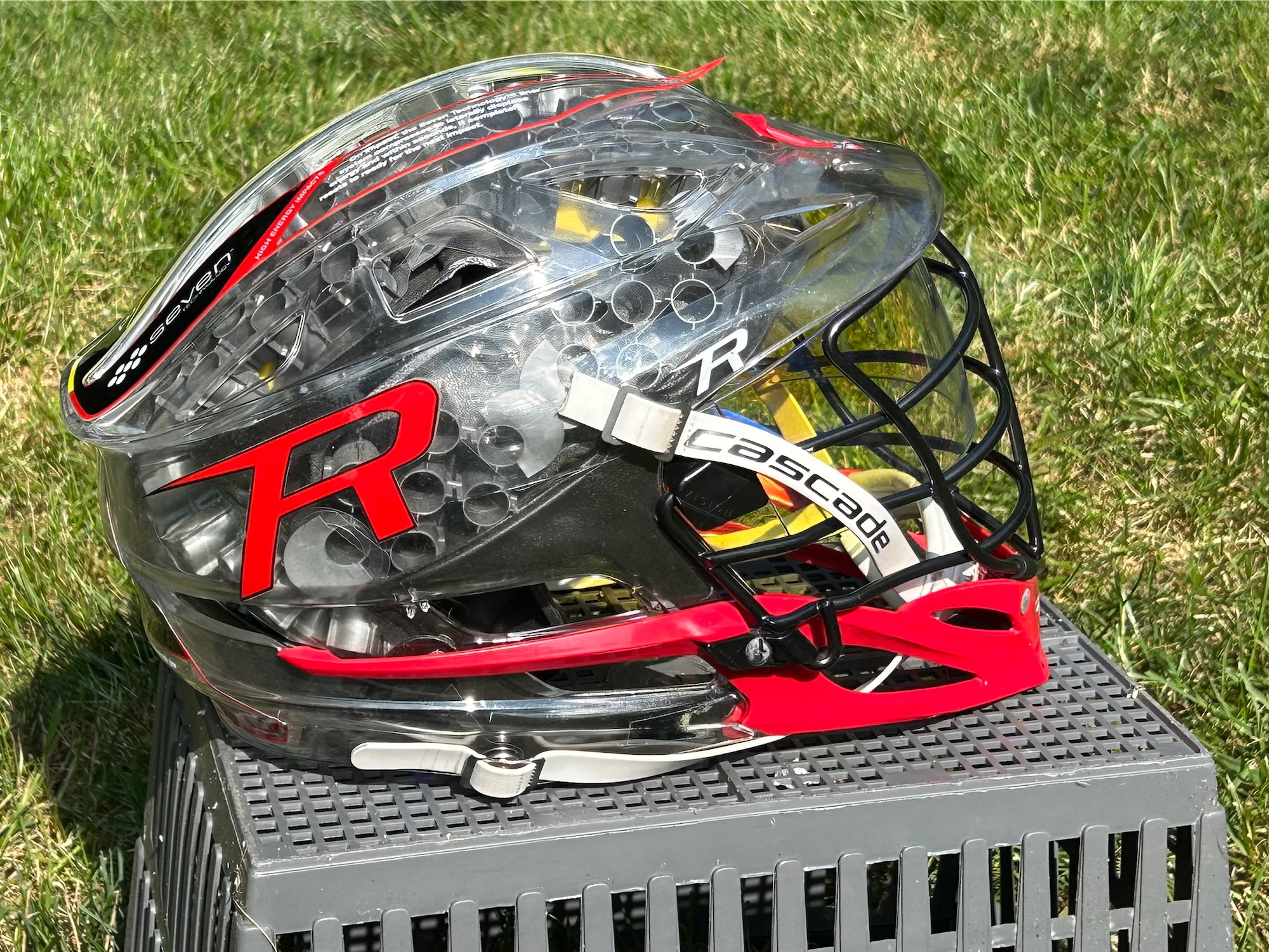 Clear Cascade R Helmet with Chroma Blue Visor SidelineSwap
