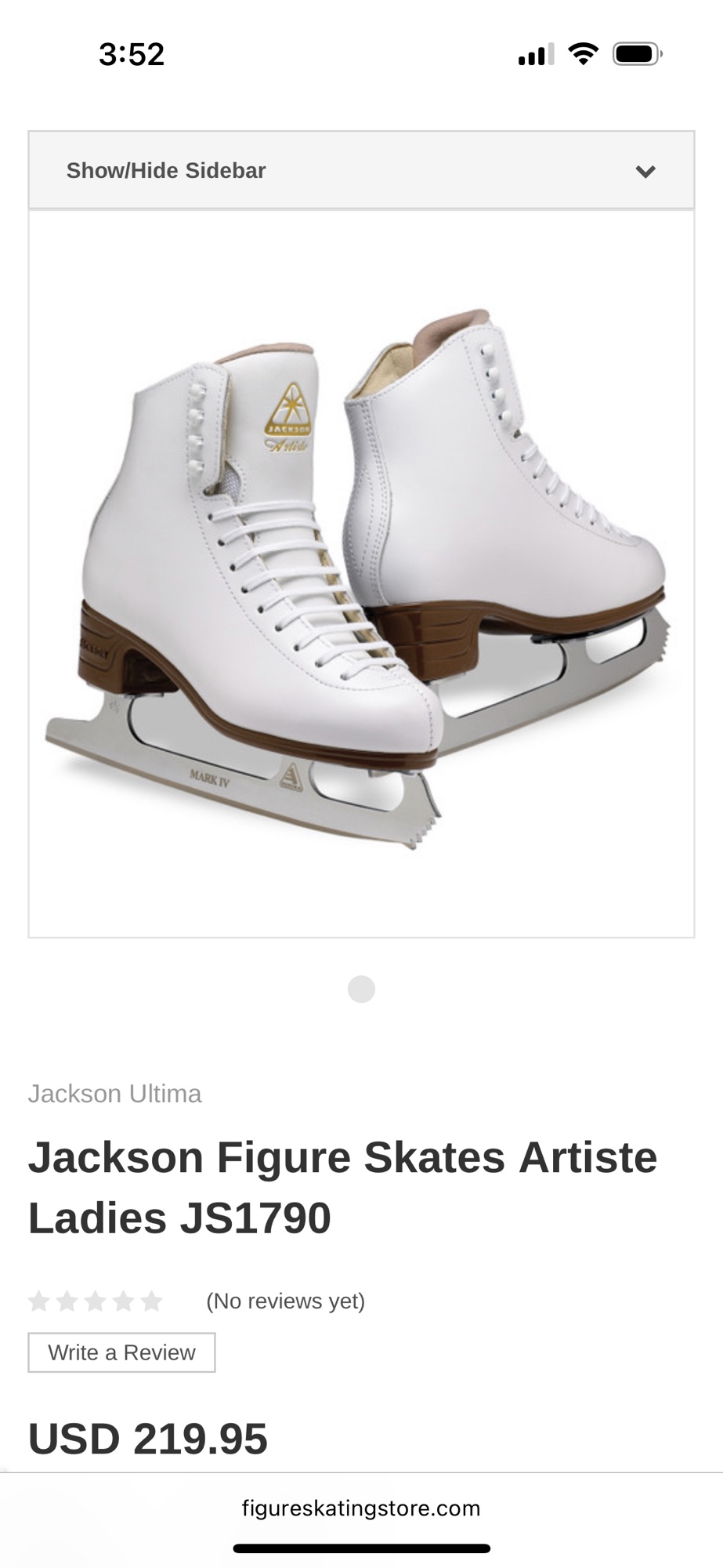 Used Jackson Size 6.5 Figure Skates SidelineSwap