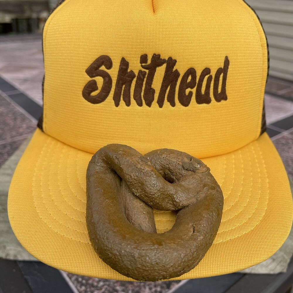 Vintage Shithead Poop Cap Mesh Snapback Hat Comedy Novelty Funny Gift ...