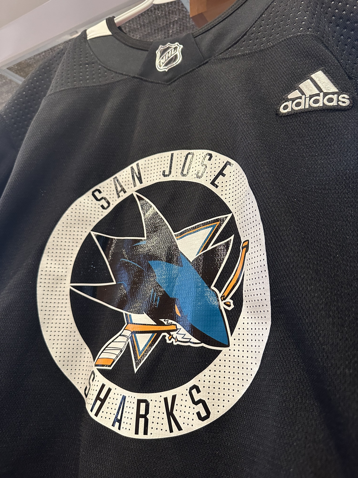 Pro Stock San Jose Sharks Black New Size 56 Adidas Jersey SidelineSwap