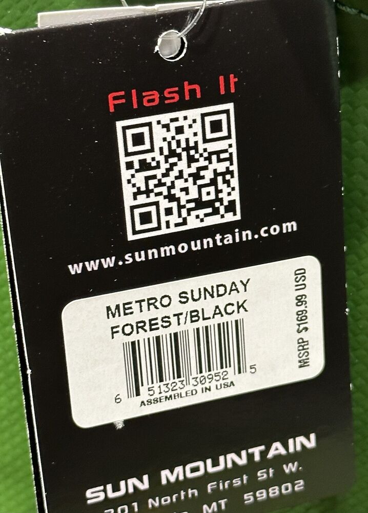 Sun Mountain Metro Sunday Lightweight Carry Golf Bag Forest Green New