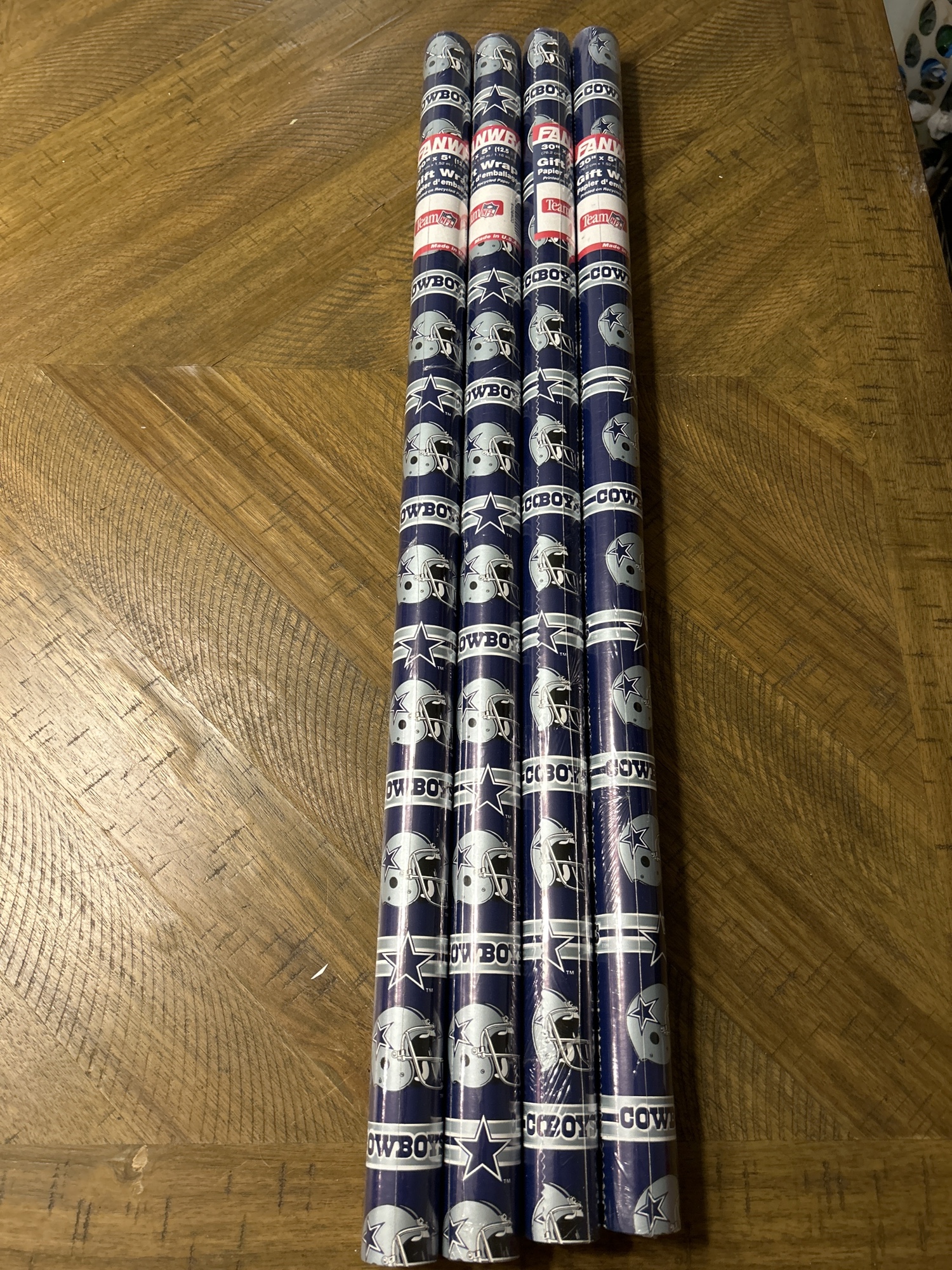 FanWrap Vintage Dallas Cowboys, Wrapping Paper 4pk SidelineSwap