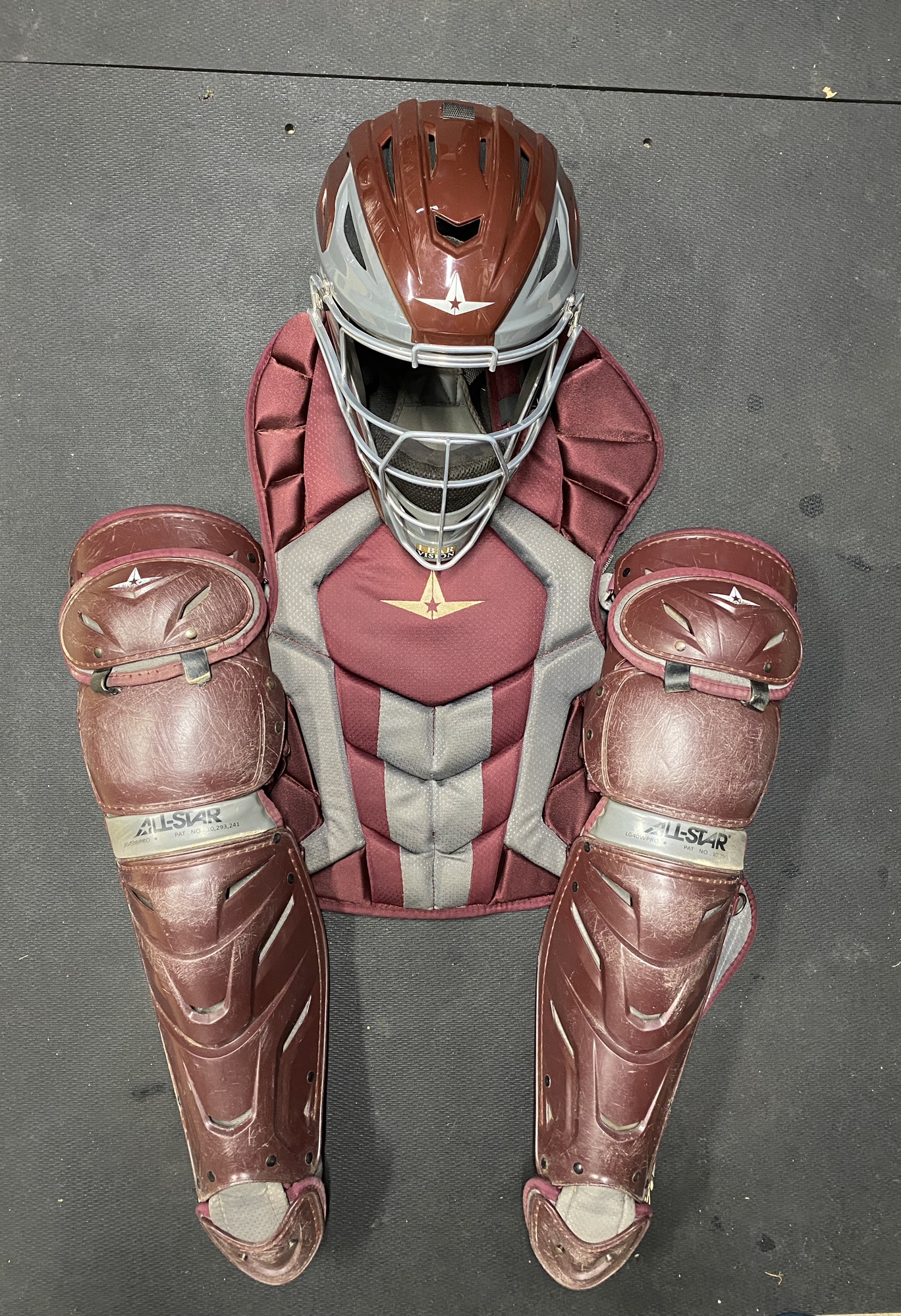 Full Adult All Star Series 7 Maroon Two Tone Catcher’s Set SidelineSwap