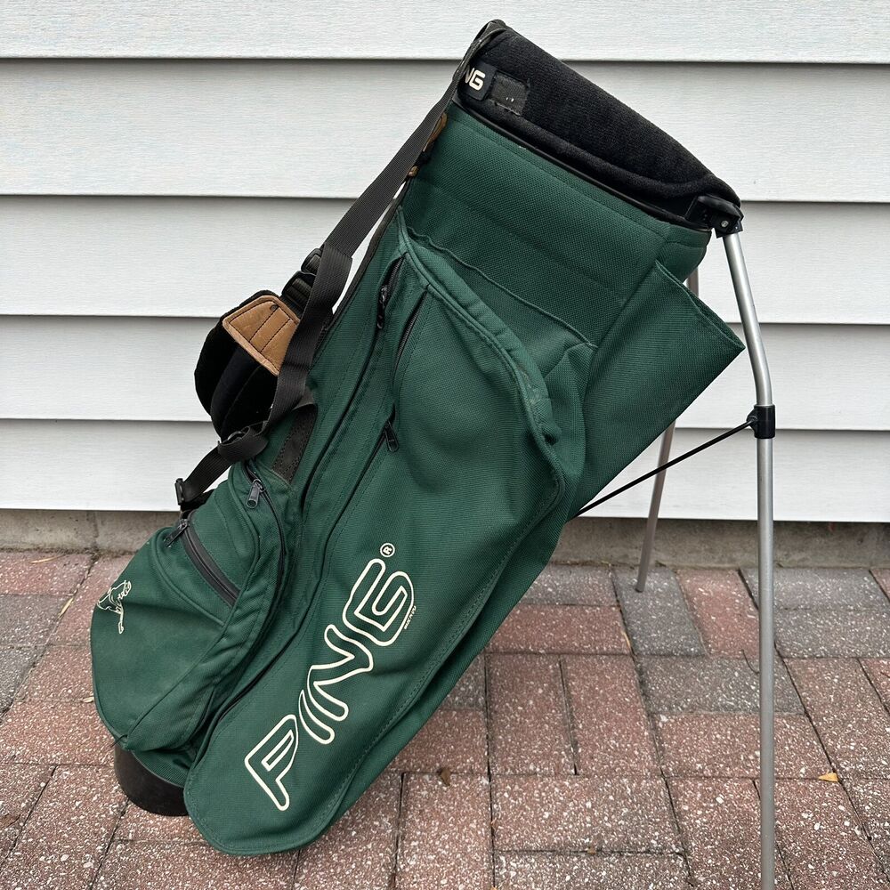 Ping Hoofer Golf Club 4 Way Carry Stand Bag Dark Green Black White