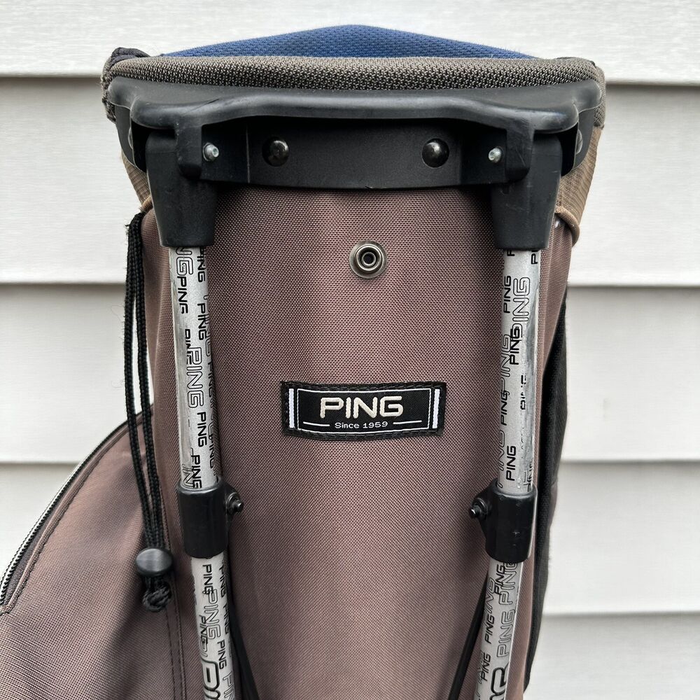 READ Ping 4 Series E2 Dual Strap Stand Carry Golf Bag 5 Way Tan Brown