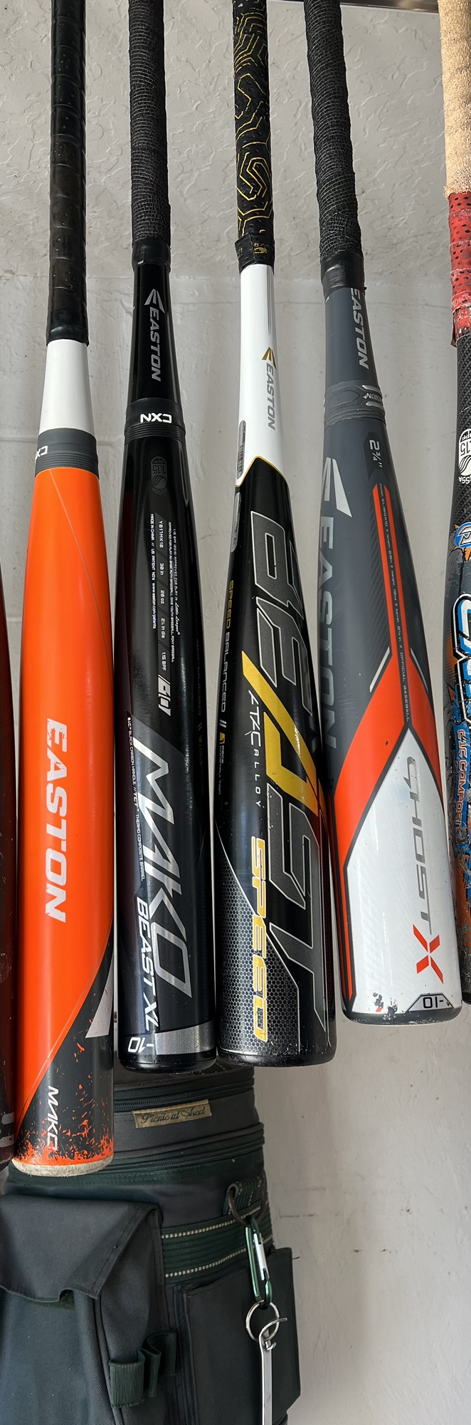 HOT!! 4 Bat Easton Lot Orange Mako, Mako Beast XL, Beast, & Ghost X bat