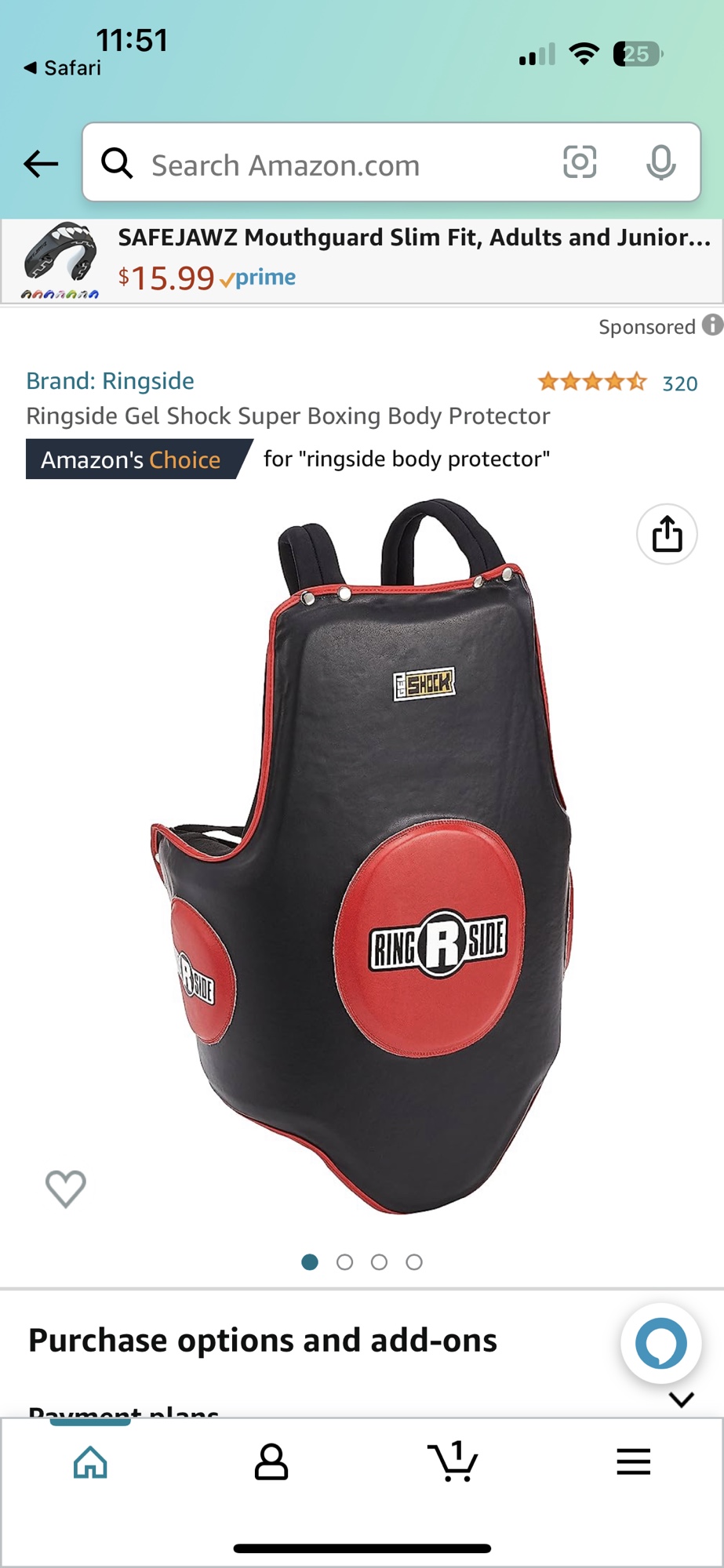 Ringside Gel Shock Super Boxing Body Protector SidelineSwap