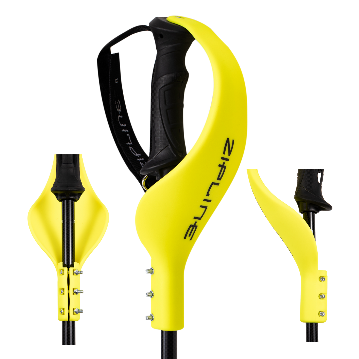 NEW ZIPLINE SKI POLE HAND GUARD SCREEMING YELLOW SidelineSwap