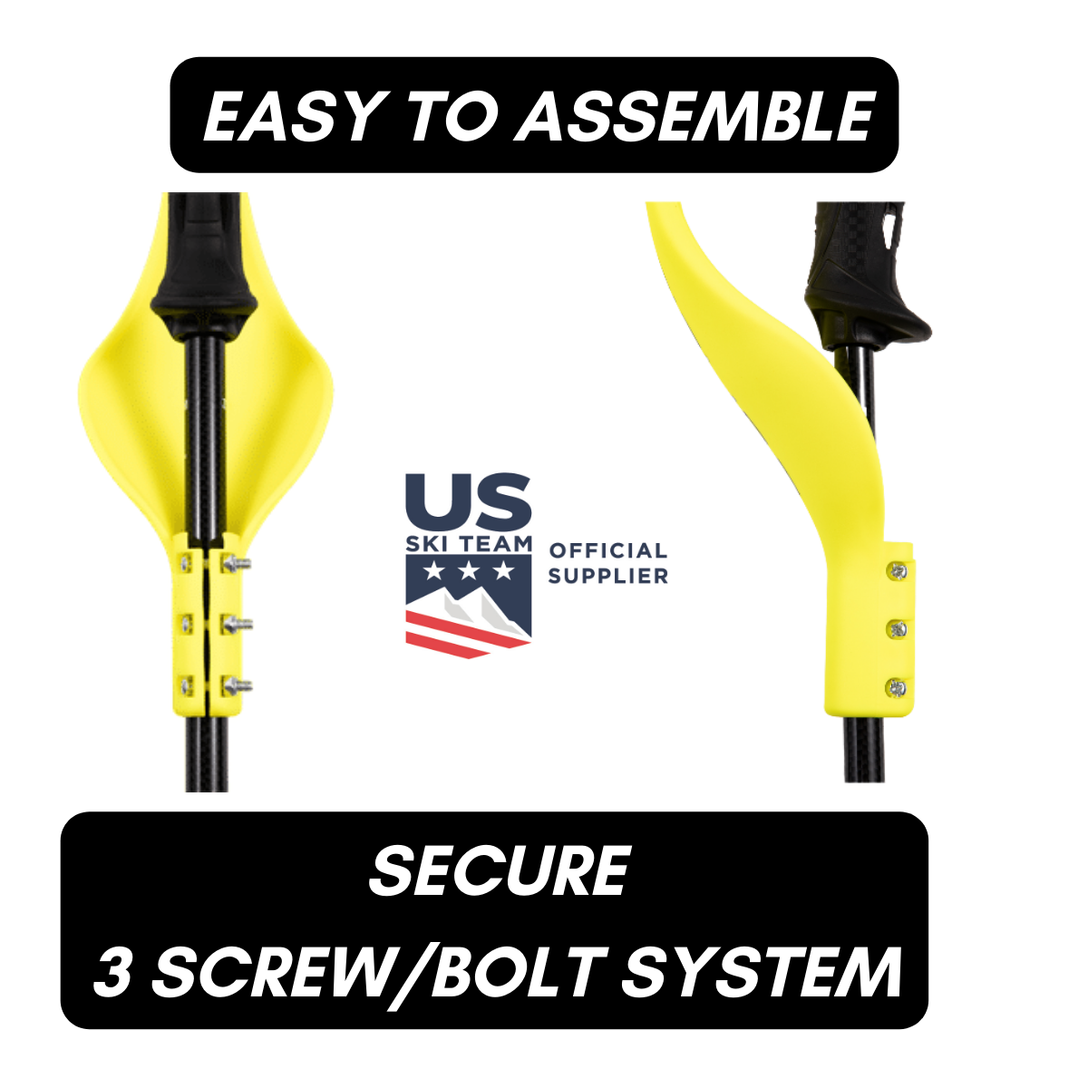 NEW ZIPLINE SKI POLE HAND GUARD SCREEMING YELLOW SidelineSwap