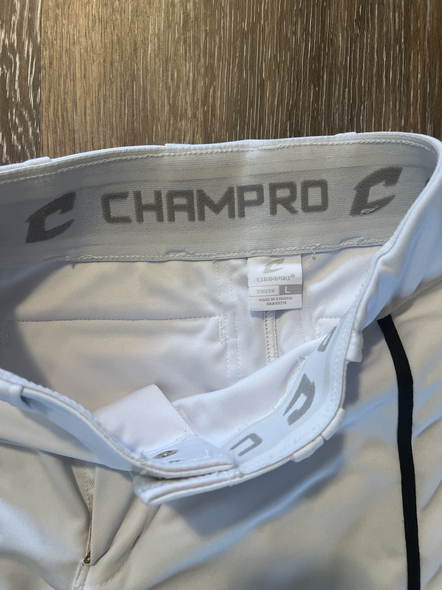 Champro White baseball pants with black piping SidelineSwap