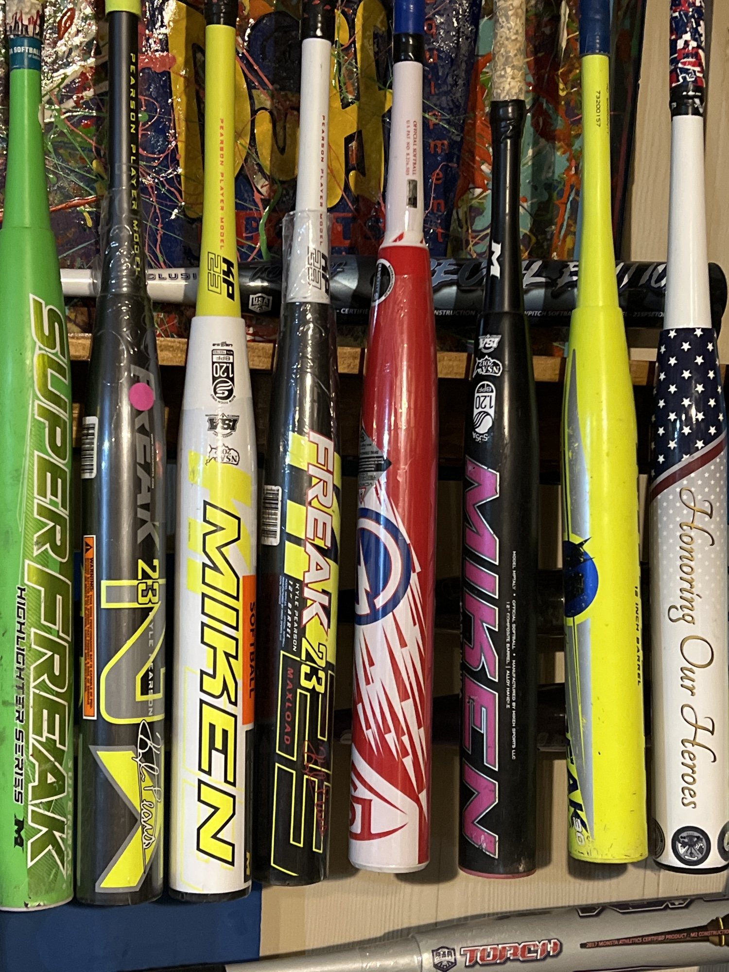 Various Slow Pitch Softball Bats. Can Send More Pics Upon Request
