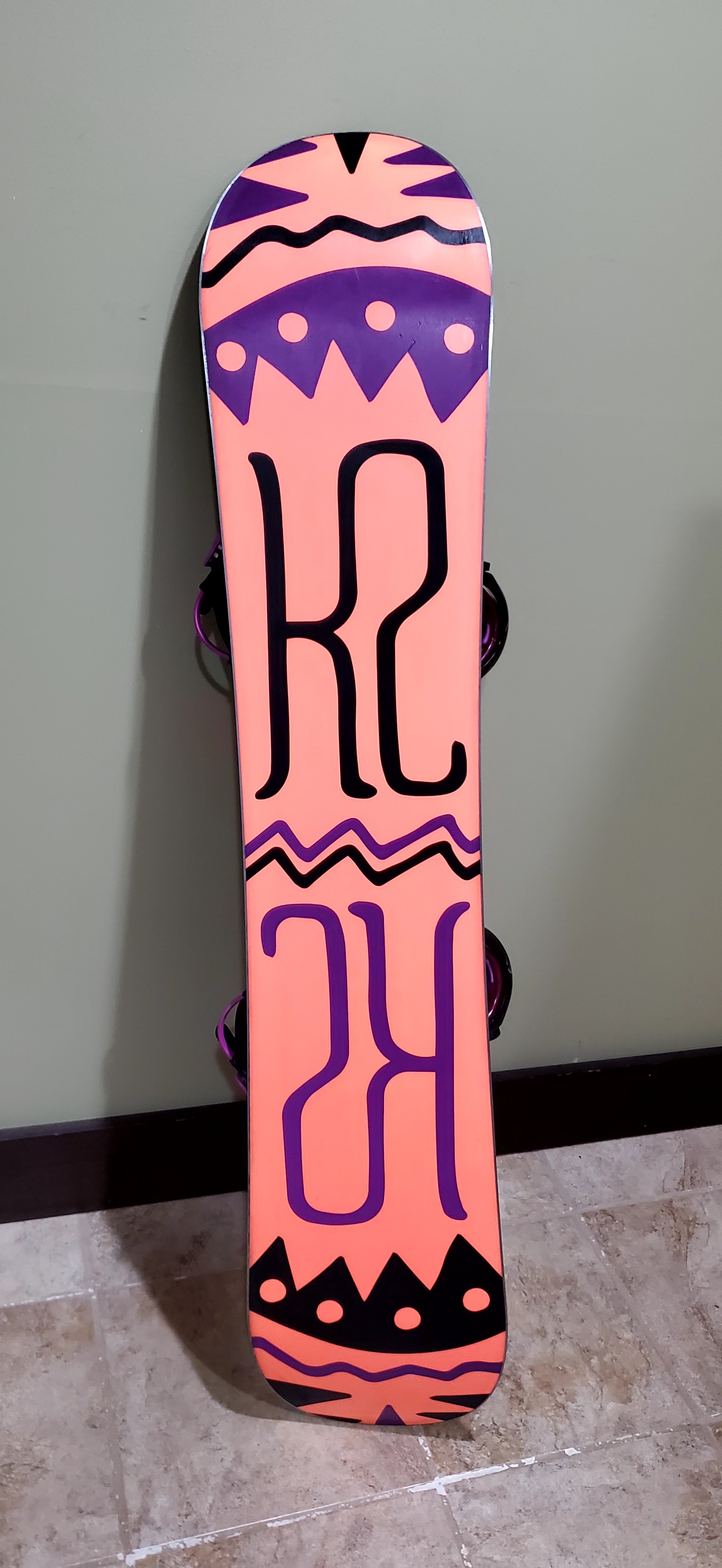 Used Women's K2 Kandi Snowboard Freestyle With Bindings True Twin