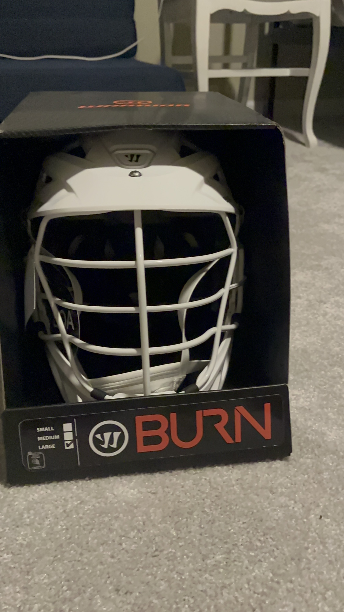 Brand NEW Warrior Burn lacrosse helmet white SidelineSwap