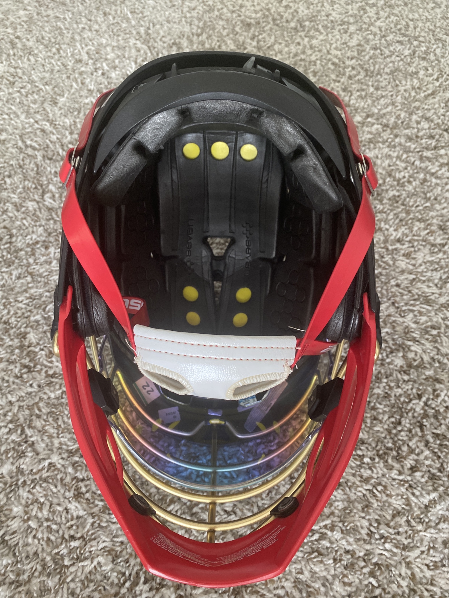 Black/Gold/Red Cascade R Helmet with EliteTek Visor SidelineSwap