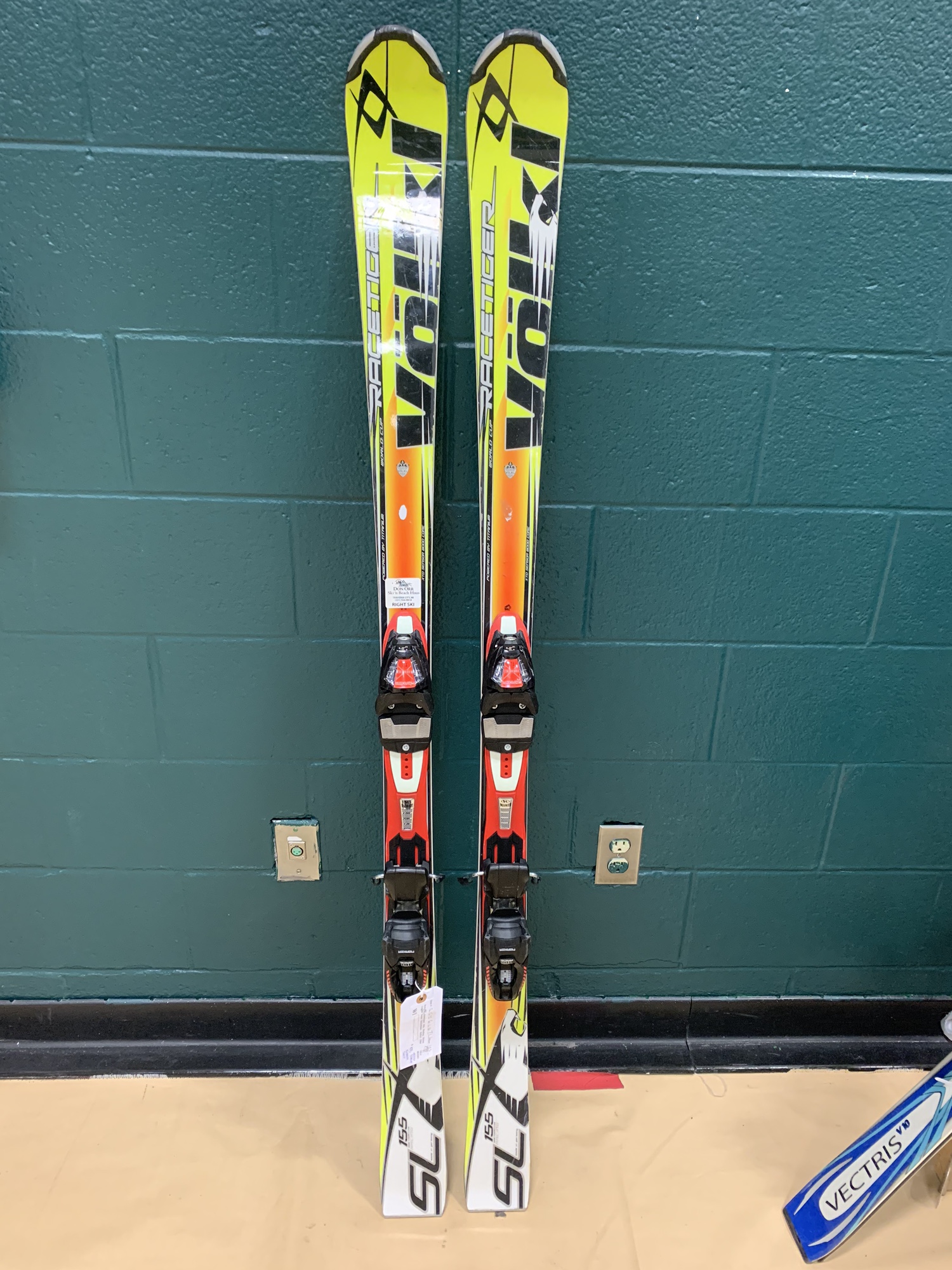 155cm Volkl Racetiger SL Skis with bindings & free shipping SidelineSwap