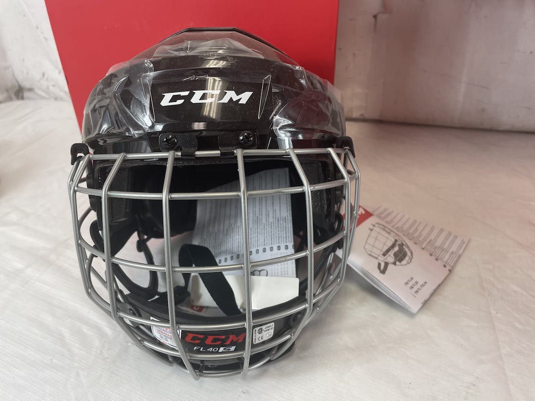 New Ccm Fl40 Md Hockey Helmet W Cage Hecc Certification Ended Aug