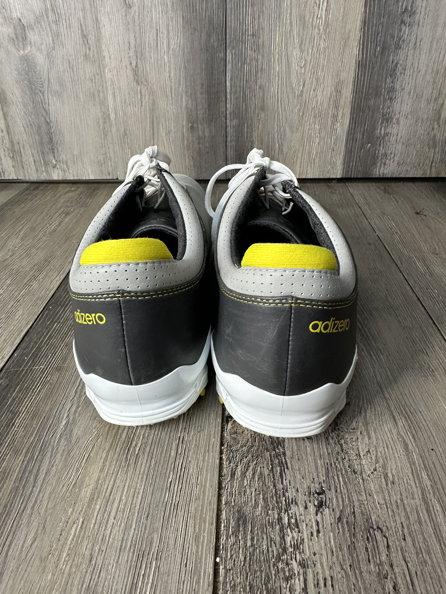 Adidas Adizero Tour Golf Shoes Spikes Mens 10.5 Gray Yellow Sprint