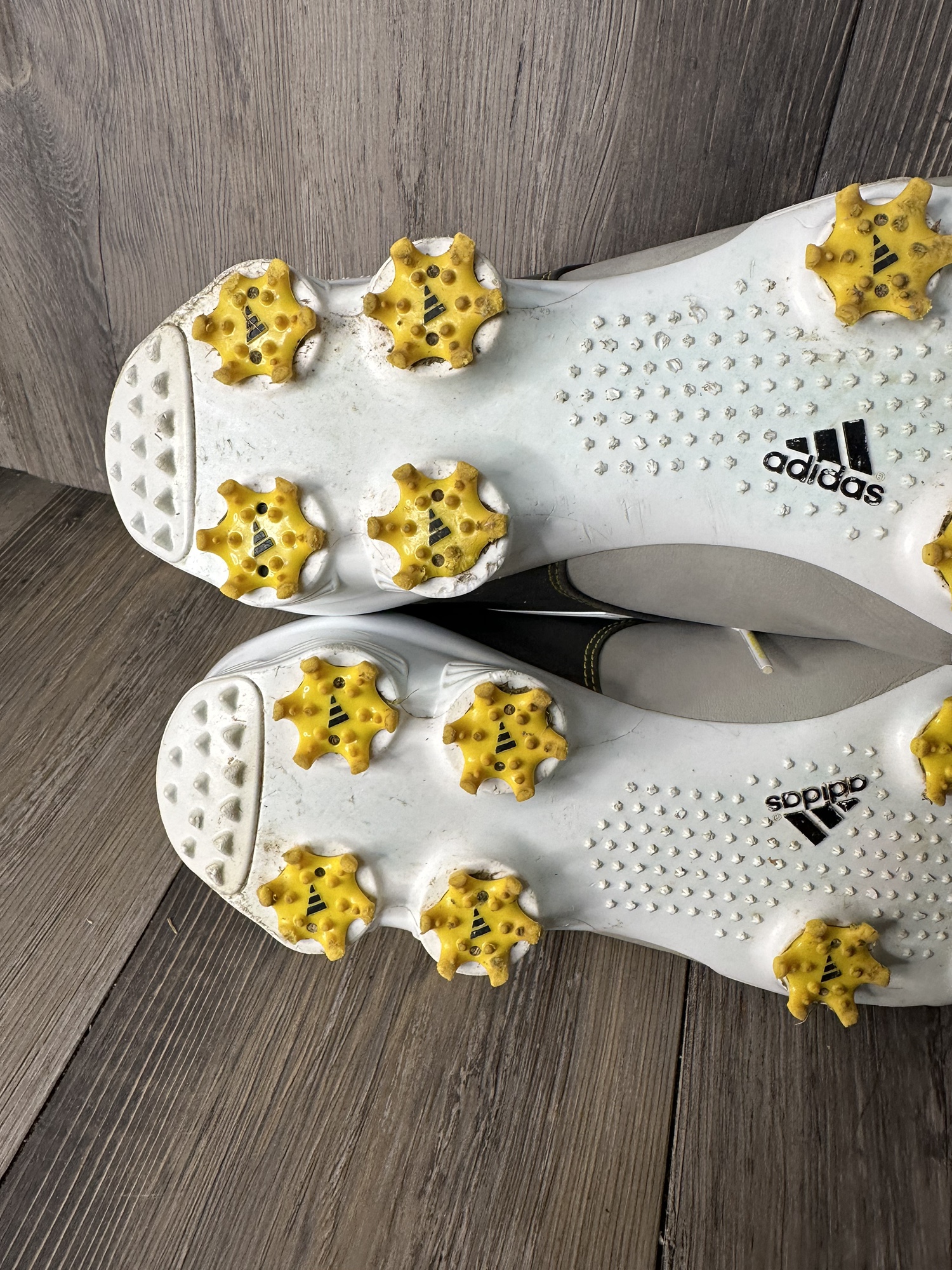 Adidas Adizero Tour Golf Shoes Spikes Mens 10.5 Gray Yellow Sprint