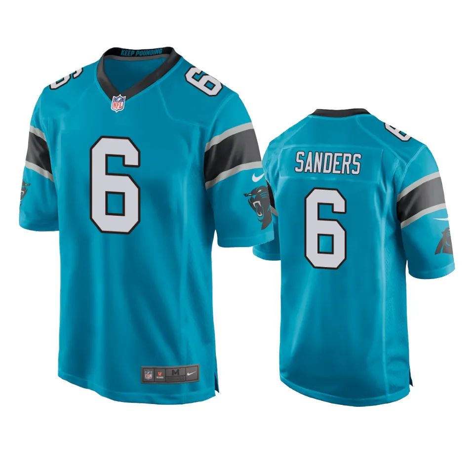Carolina Panthers Miles Sanders Blue Jersey SidelineSwap