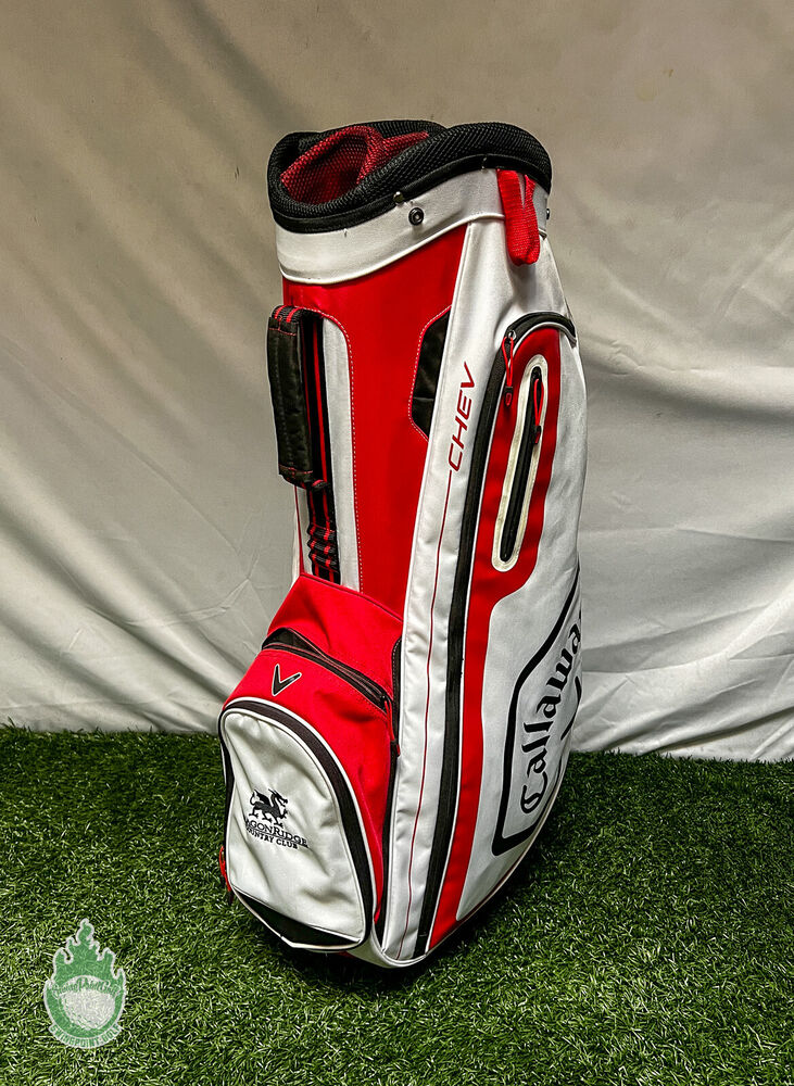 Used Callaway CHEV 14 Way Golf Cart Carry Bag Red/White DragonRidge CC