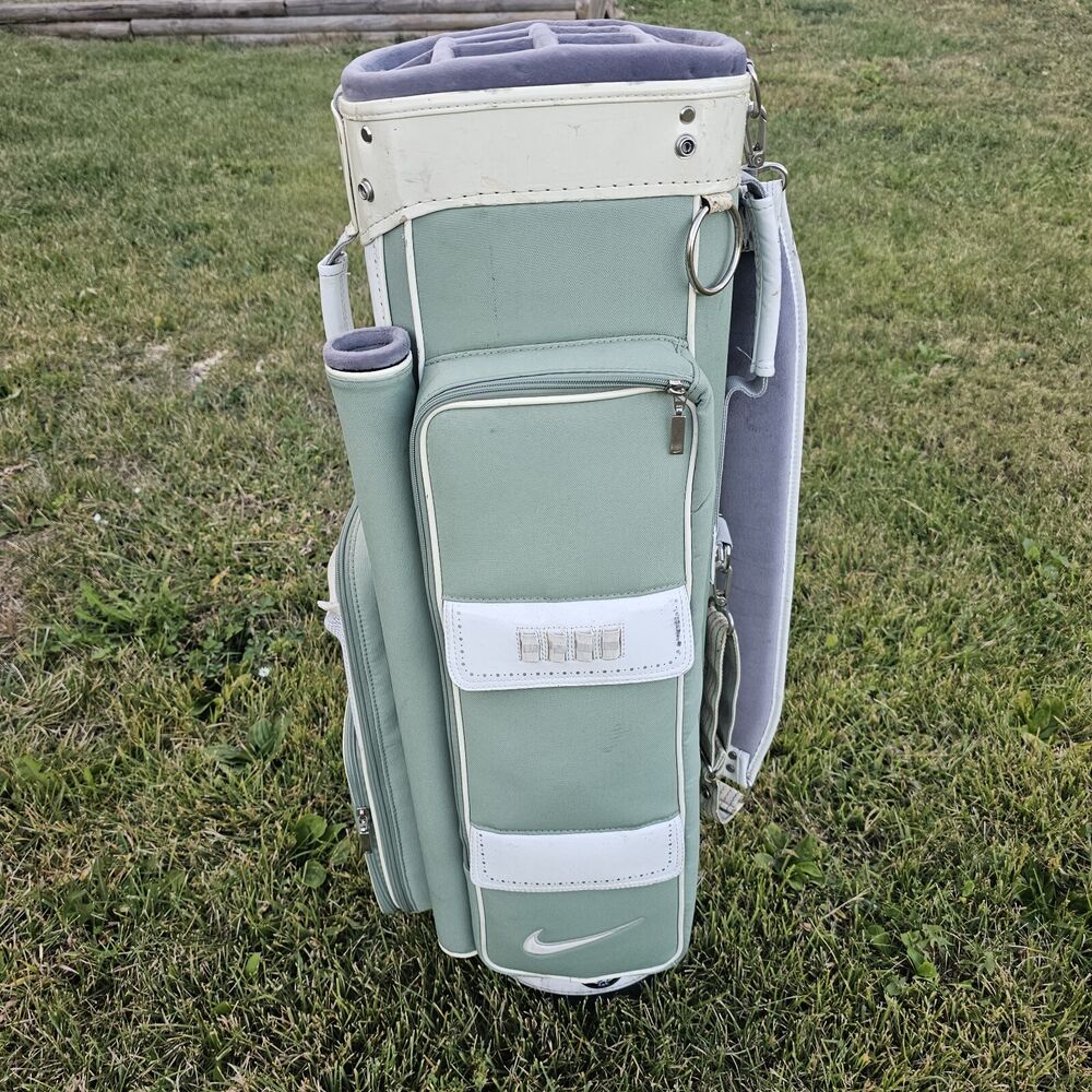 Nike Brassie II Golf Cart Bag 10Way Dividers Green White Logo Ladies SidelineSwap