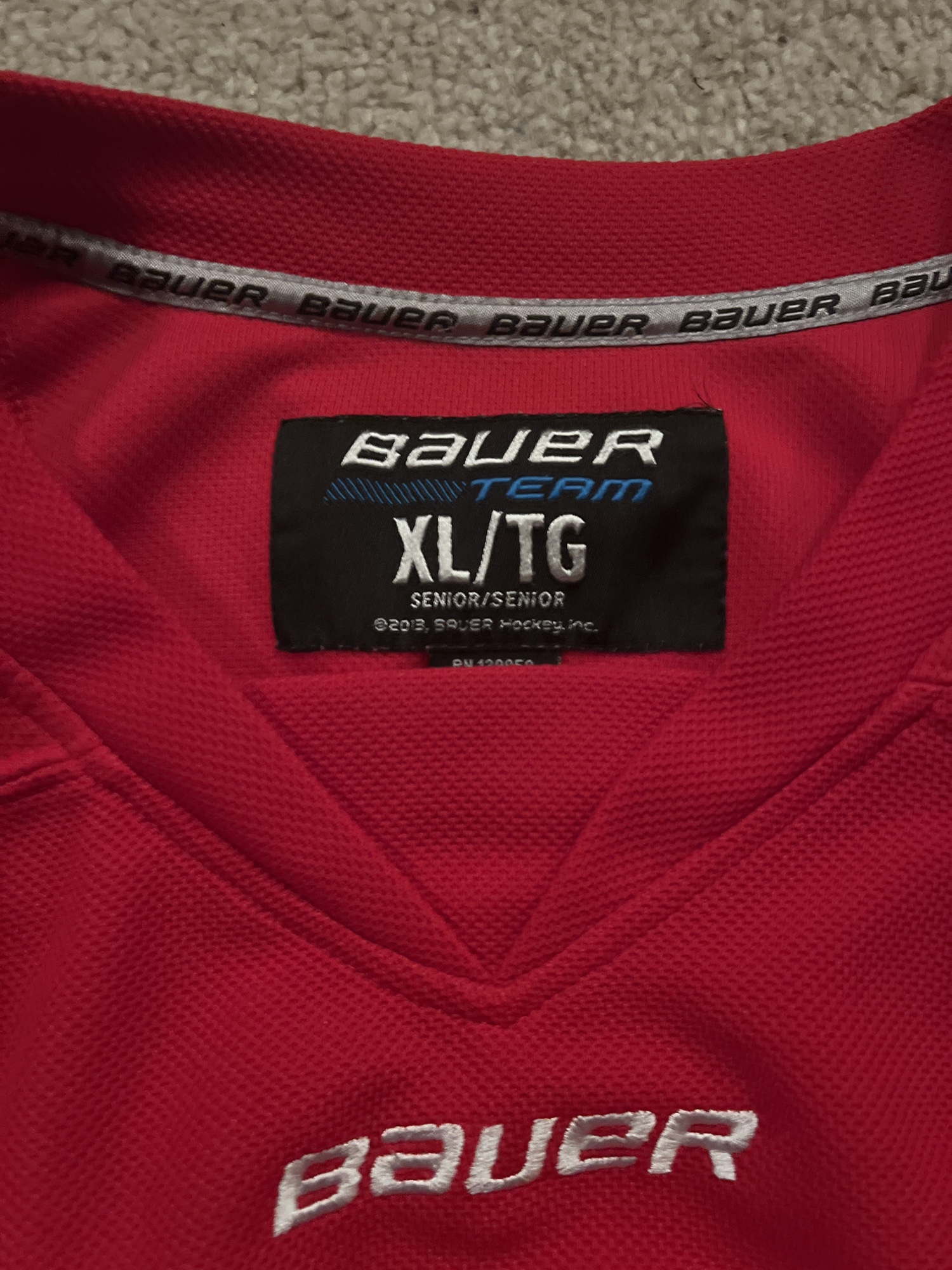 Red Used XL Bauer Jersey SidelineSwap