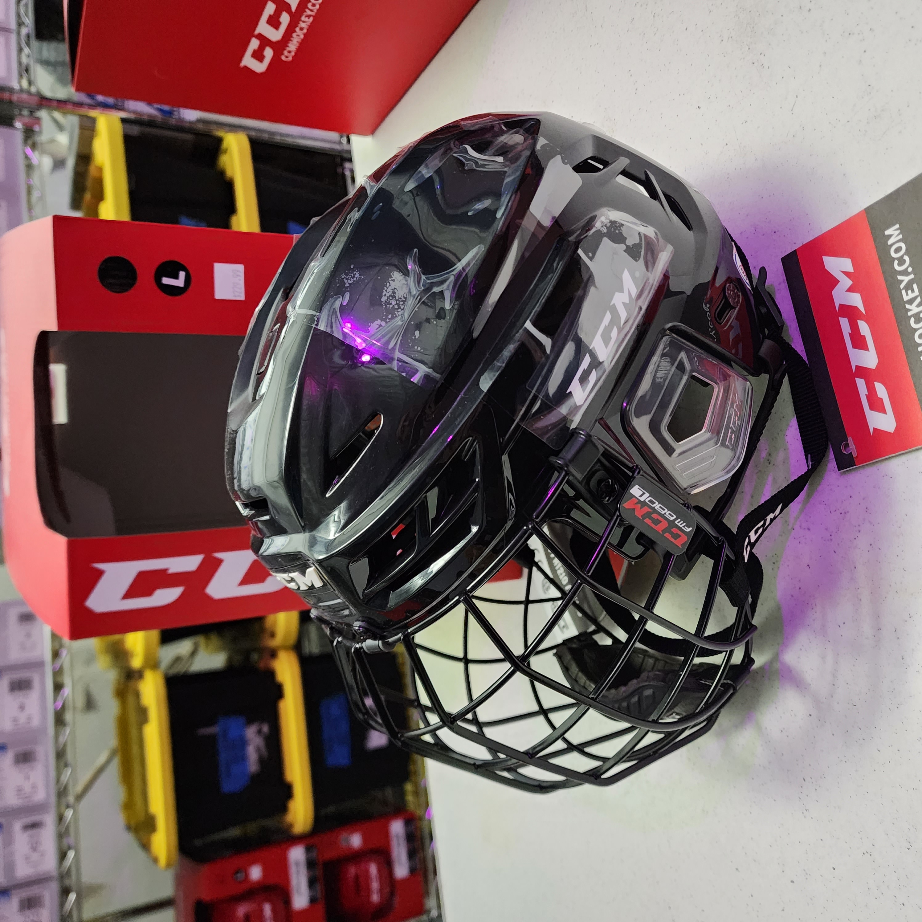 New Large CCM Tacks 710 Helmet Combo Black SidelineSwap