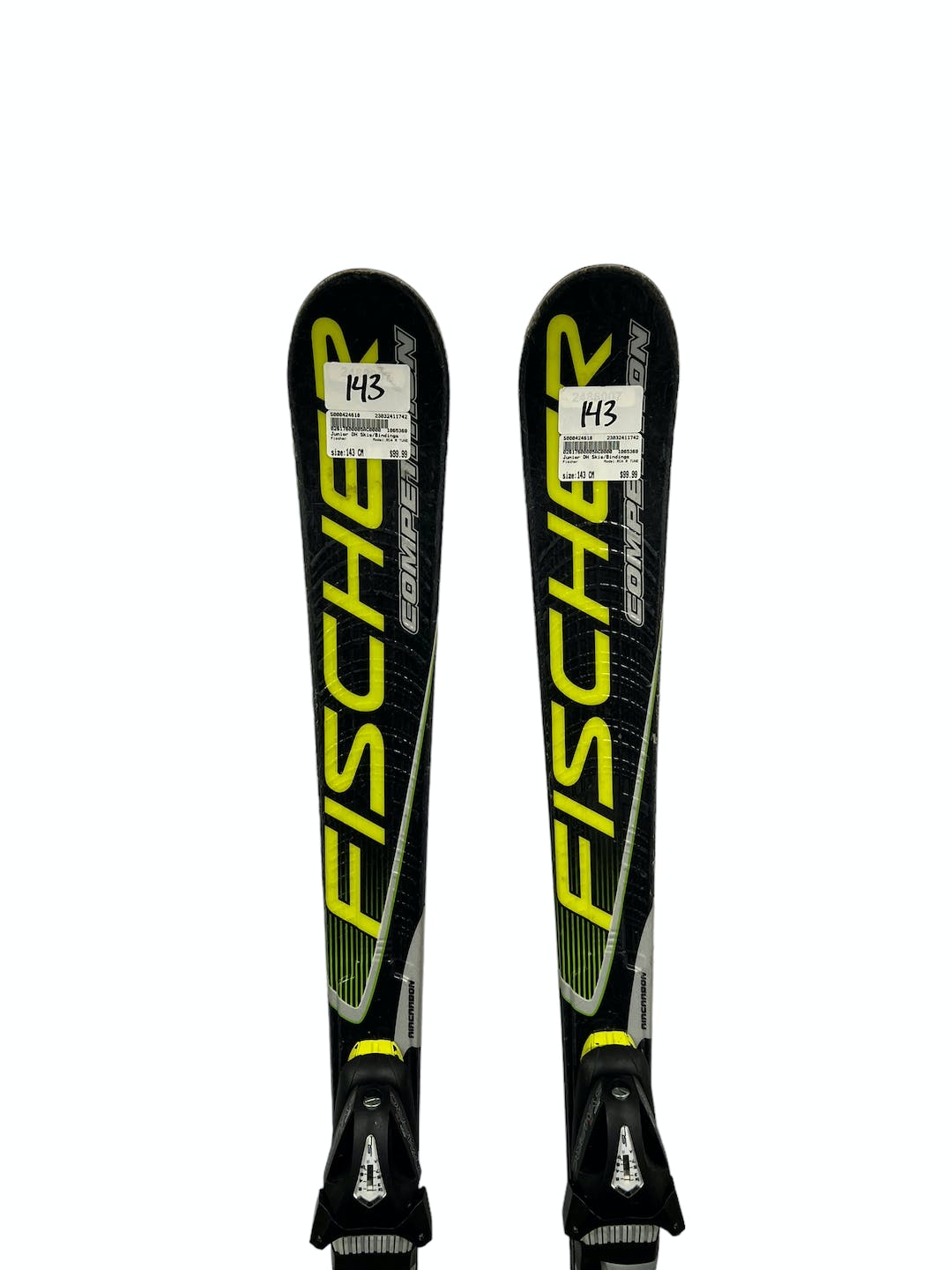 Used Fischer Rc4 R Tune 143 Cm Junior Downhill Ski Combo