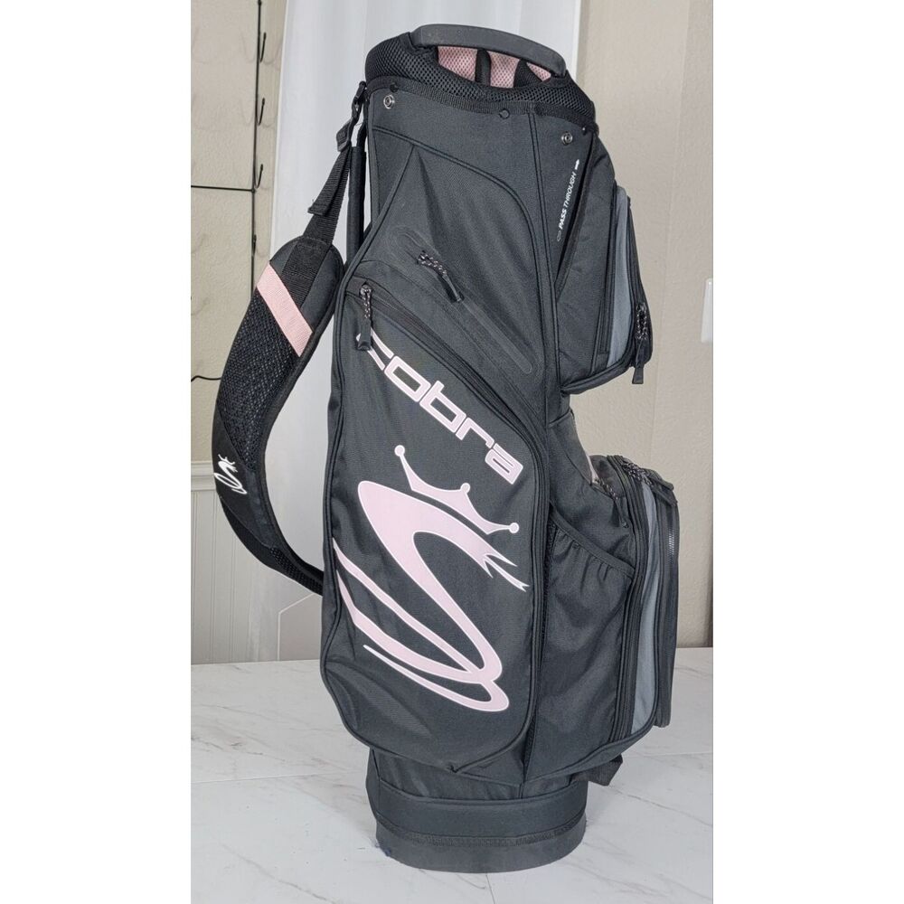 Very Nice! Cobra Ladies Golf Bag With Shoulder Strap / Pink And Black