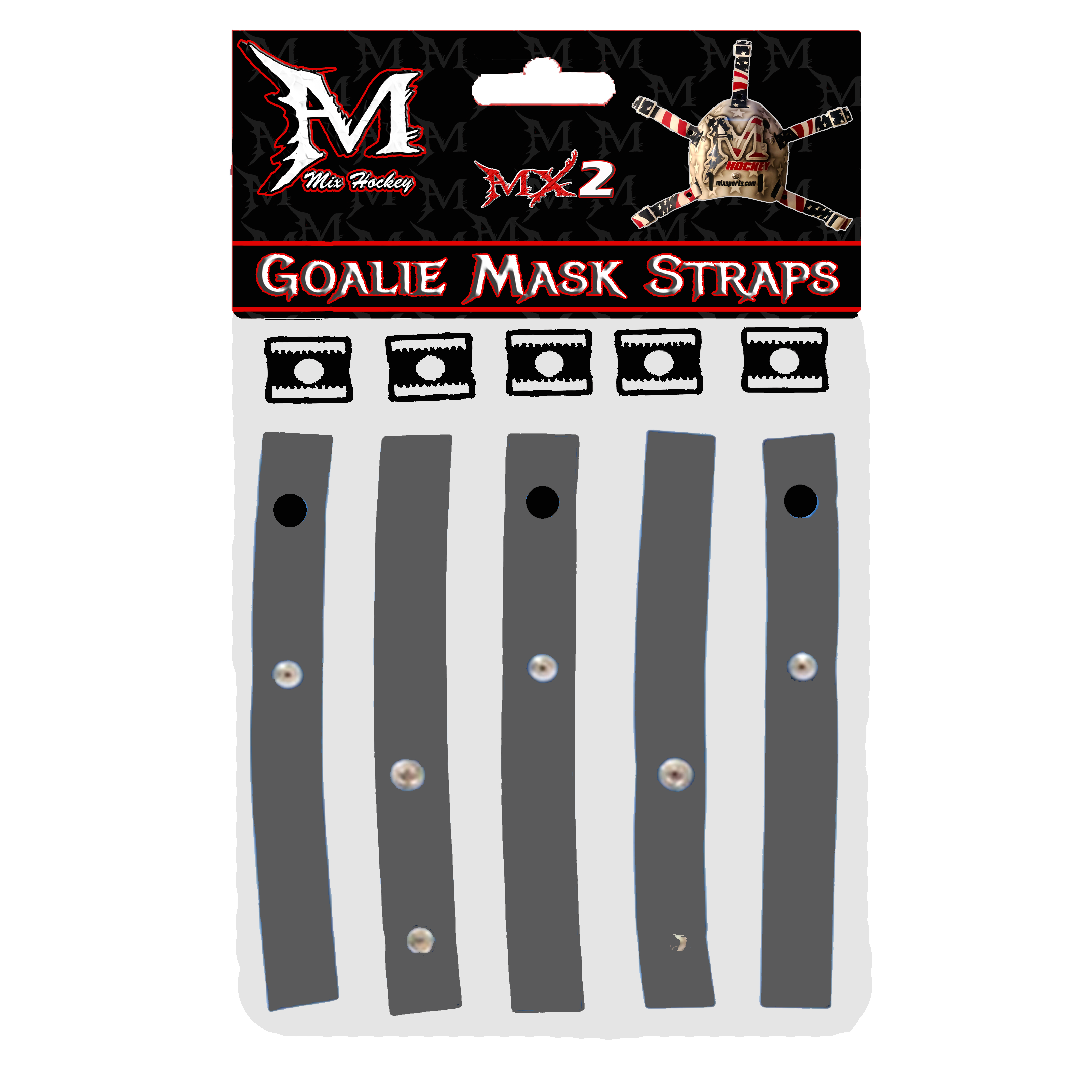 Mix Hockey (MX2) Goalie mask helmet Outside backplate straps (14 colors