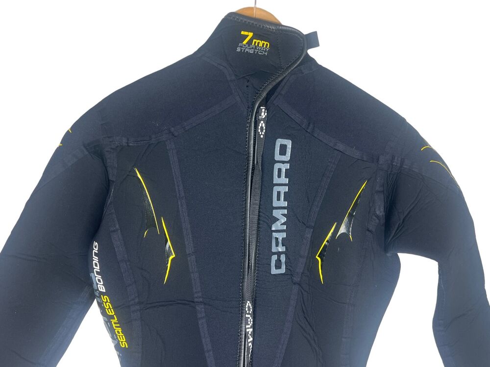 Camaro Mens Full Dive Wetsuit Size XL 7mm Scuba Dive Black Excellent