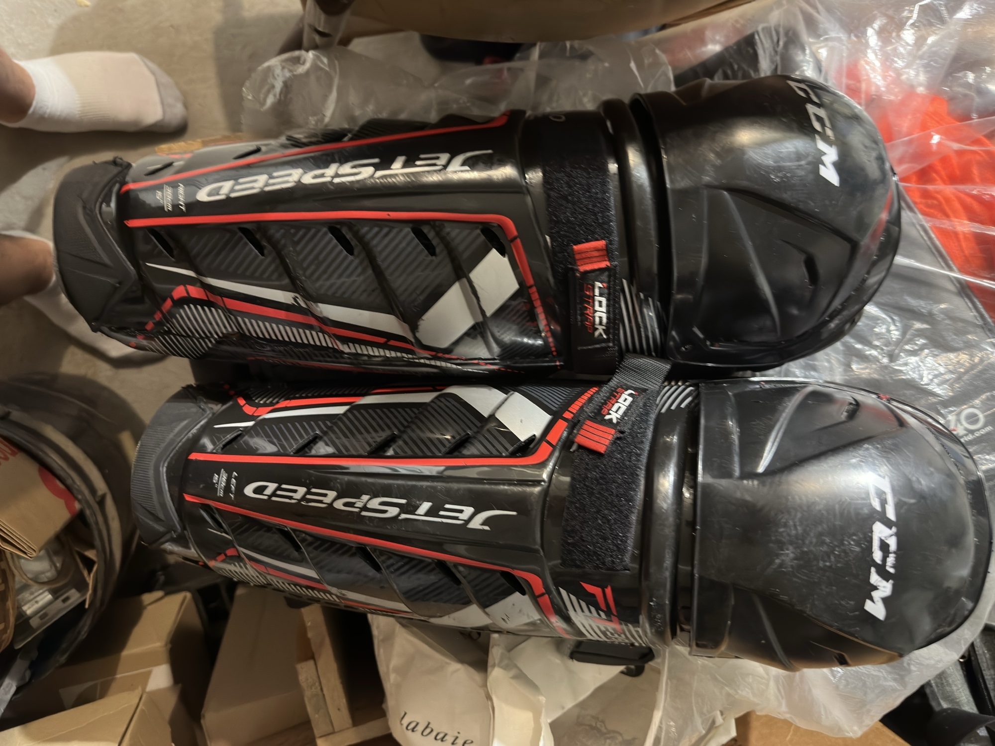Used CCM 15" JetSpeed FT390 Shin Pads SidelineSwap
