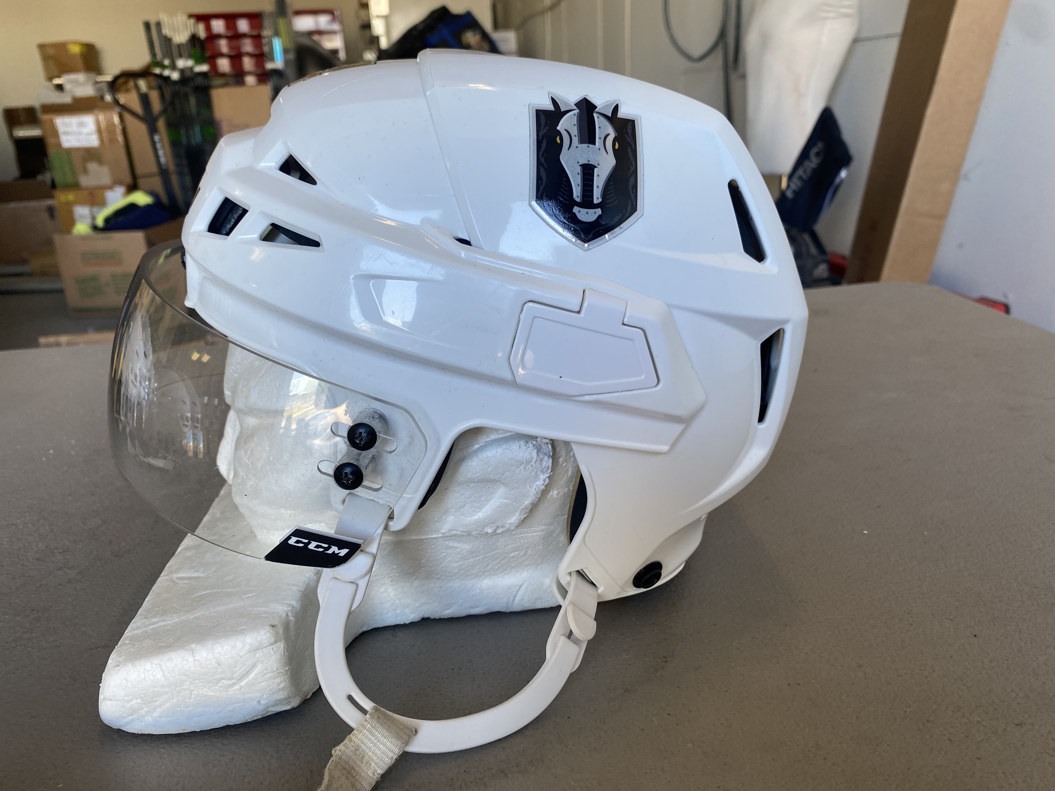 CCM V08 Pro Stock Hockey Helmet Visor Combo White Medium 4492