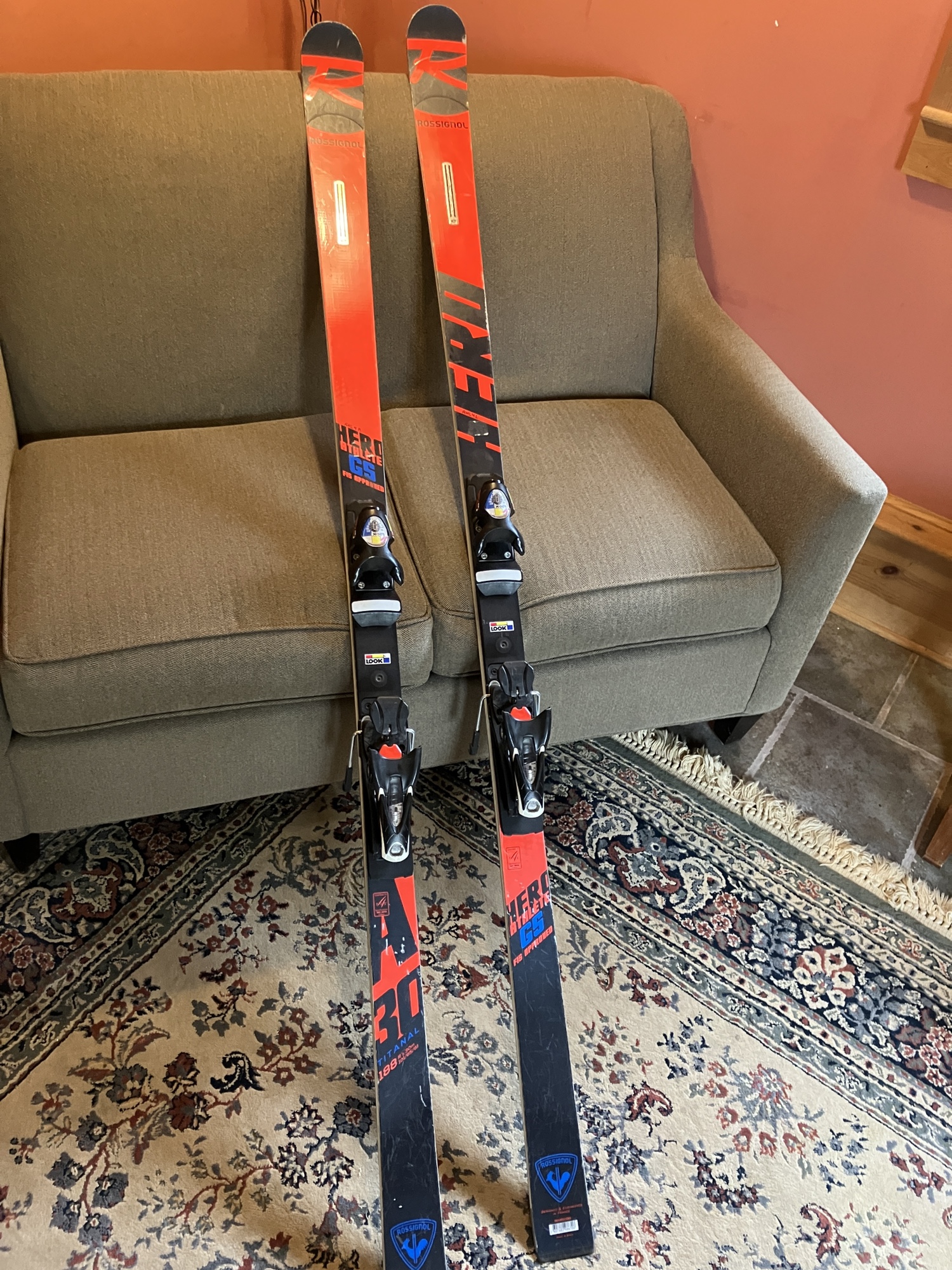 Used 188 cm With Bindings Max Din 15 Rock Skis Hero FIS GS Pro Skis ...