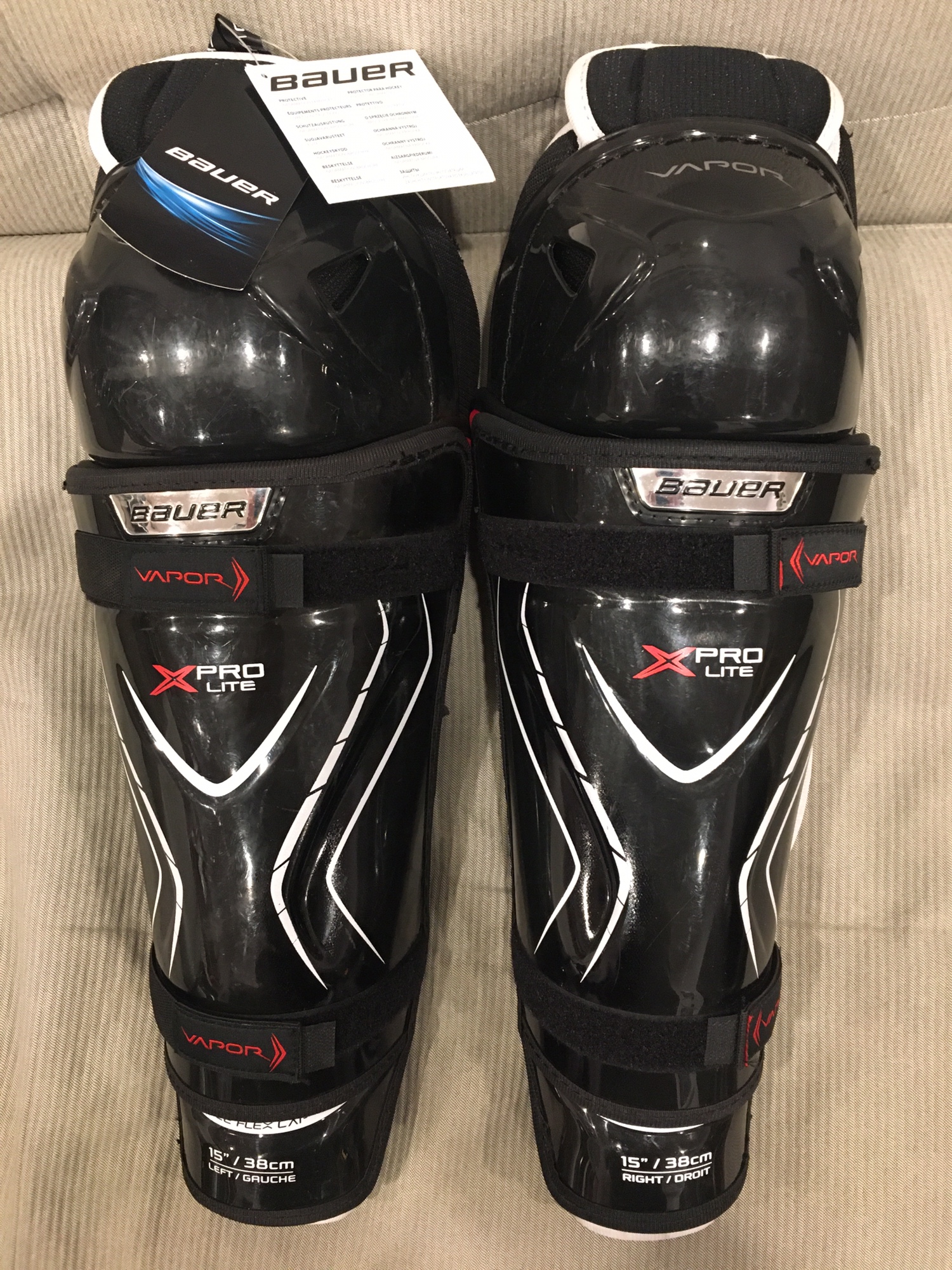 New! 15” Bauer Vapor X Pro Lite Shin Pads Shin Guards Senior | SidelineSwap