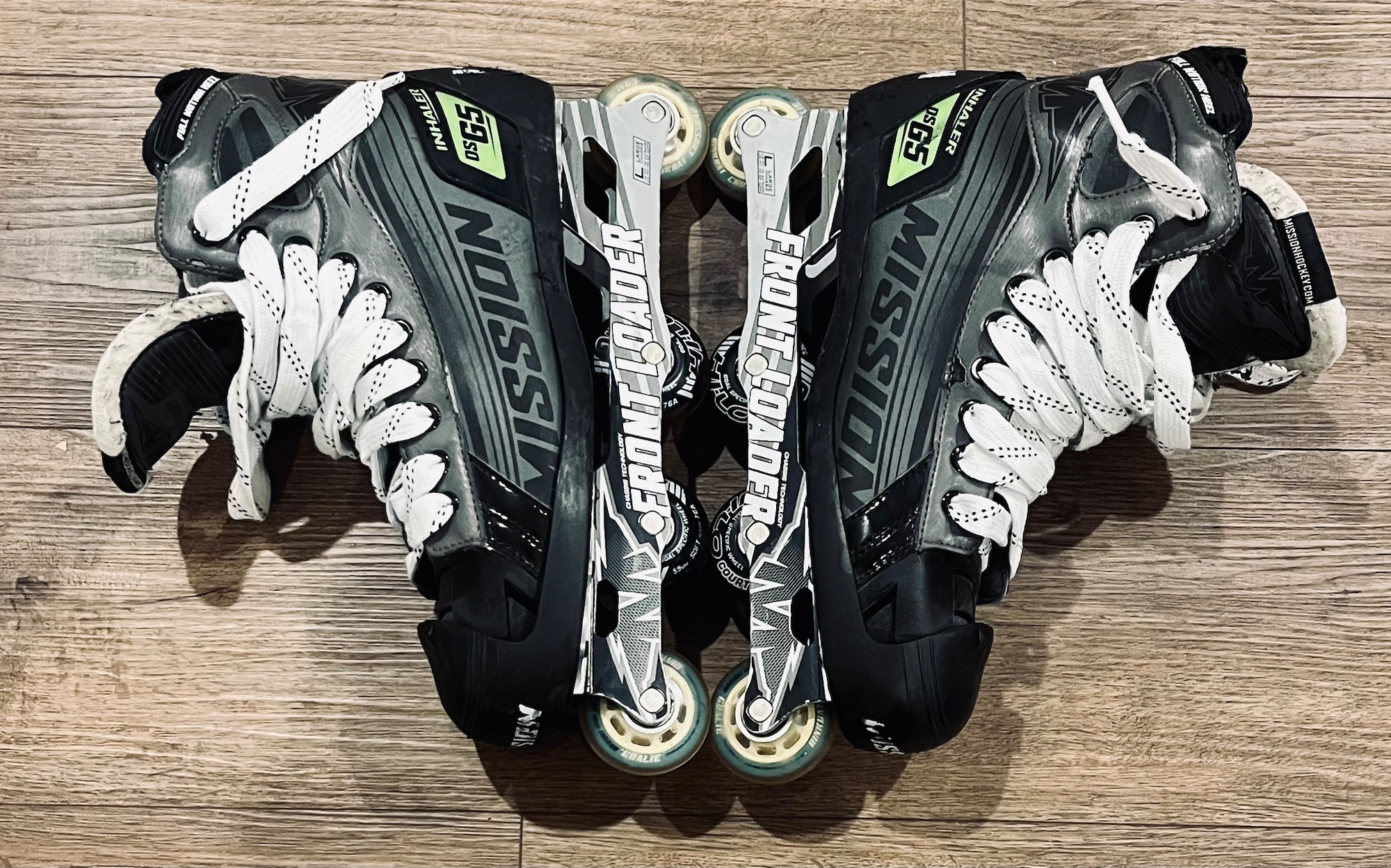 Mission Inhaler DSG5 Inline Hockey Goalie Skates Senior Size 9.5E