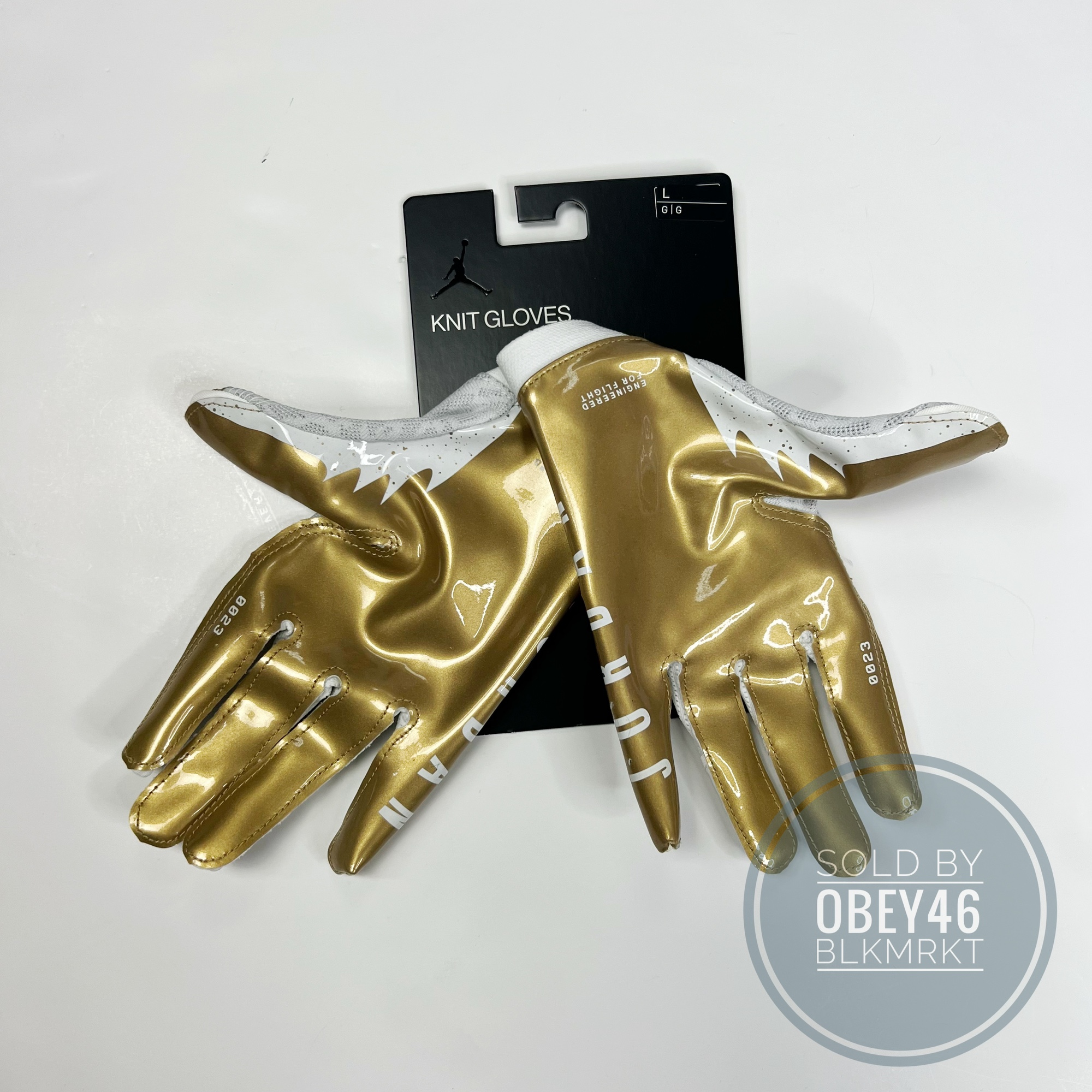 NIKE Air JORDAN VAPOR KNIT 4.0 Football Receiver Gloves White Gold