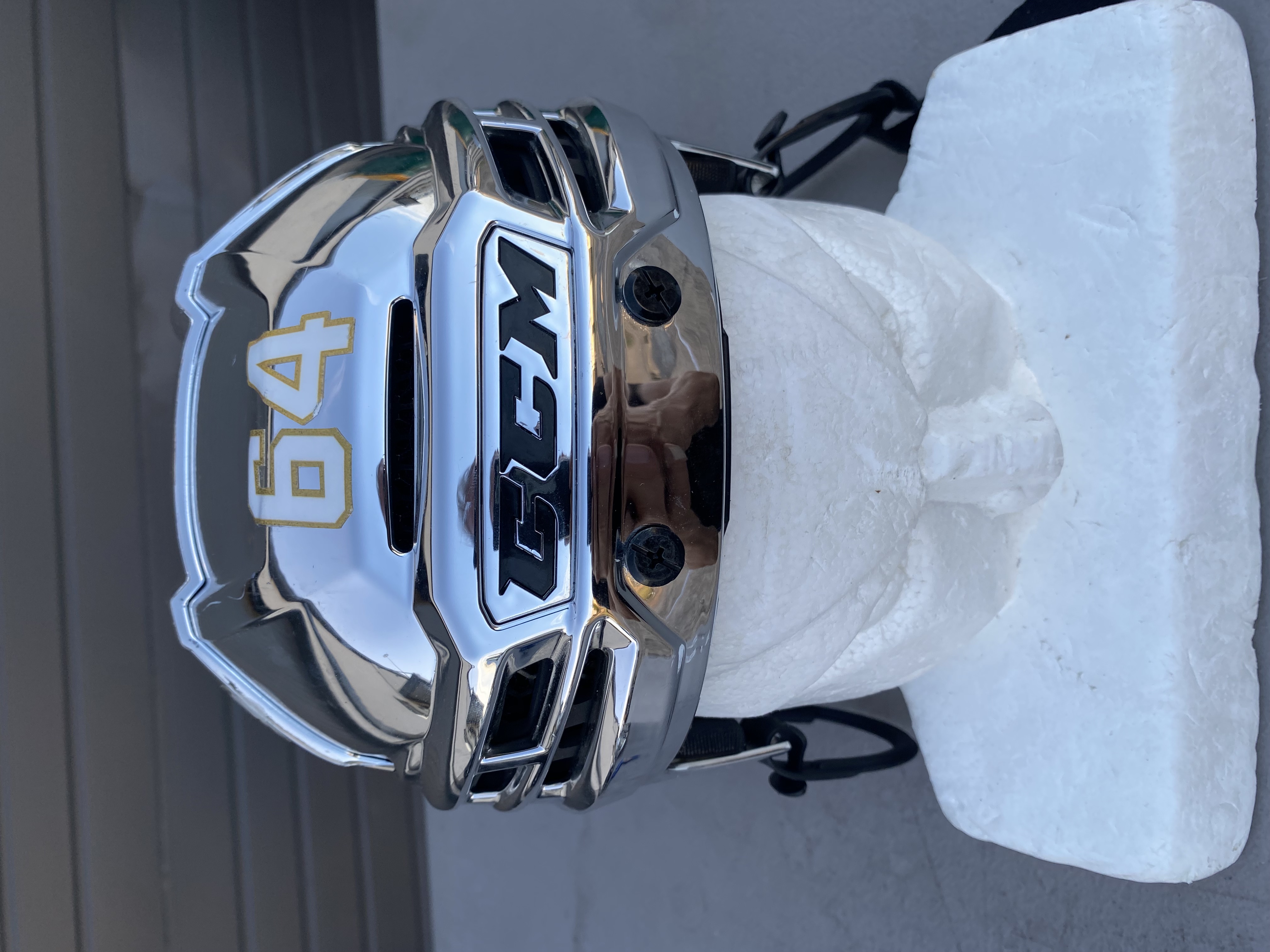 CCM SUPER TACKS X Pro Stock Hockey Helmet Chrome Silver KNIGHTS Small